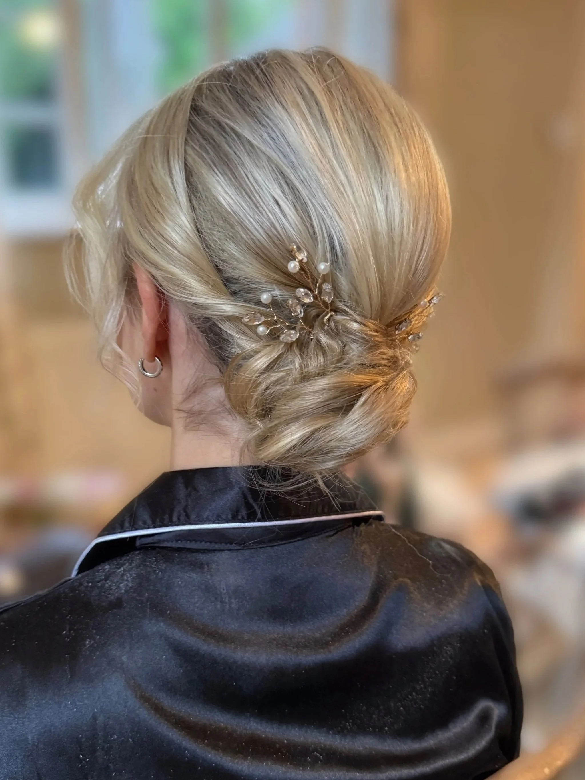 low effortless bridal bun