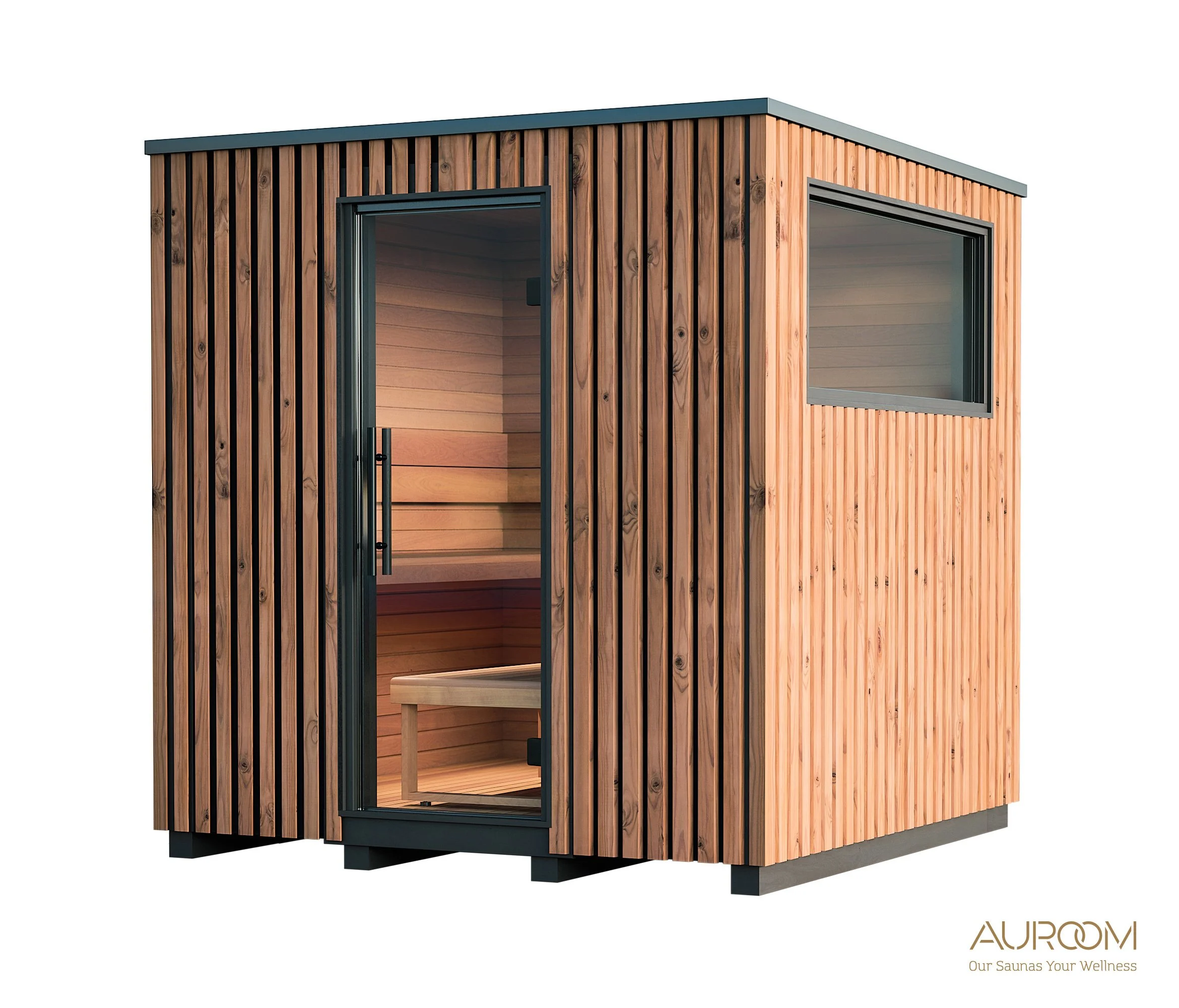 Auroom Garda, Kompaktsauna, Gartensauna, modernes und kompaktes Design, bei uns erhältlich, Rheingau, Wiesbaden Frankfurt, Mainz