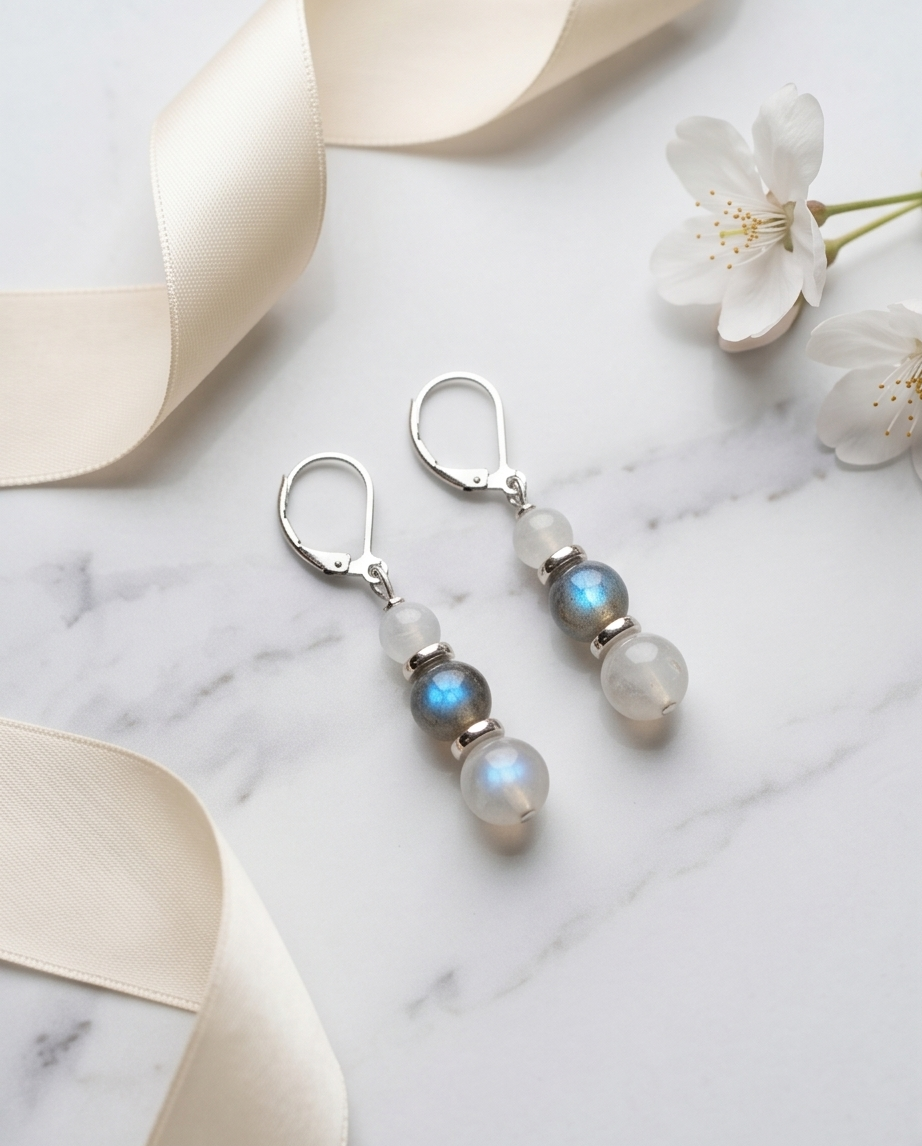 BOUCLES LABRADORITE ISIS