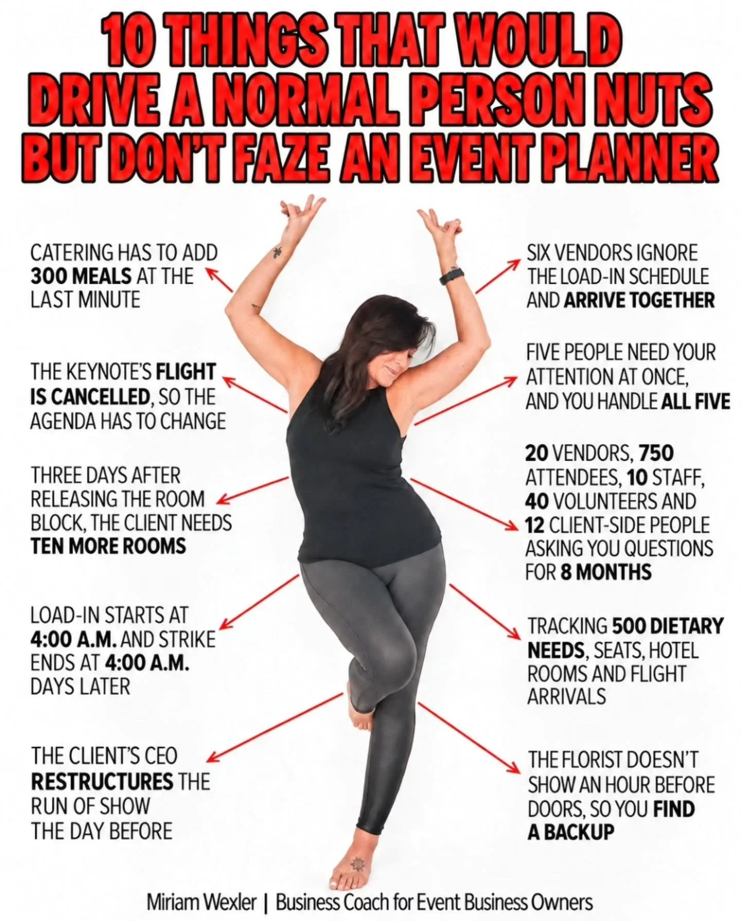 Let&rsquo;s be honest, you have to be a little crazy to work in events and a little sadomasochistic too. 

Because there really is no other explanation for hearing that this industry has been listed as one of the top 10 most stressful in the world an