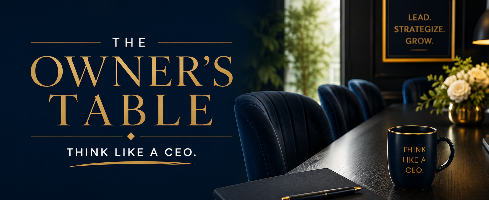 A group coaching mastermind, 'The Owner's Table, Think Like a CEO.' Hosted by Miriam Wexler, Event Business Coach