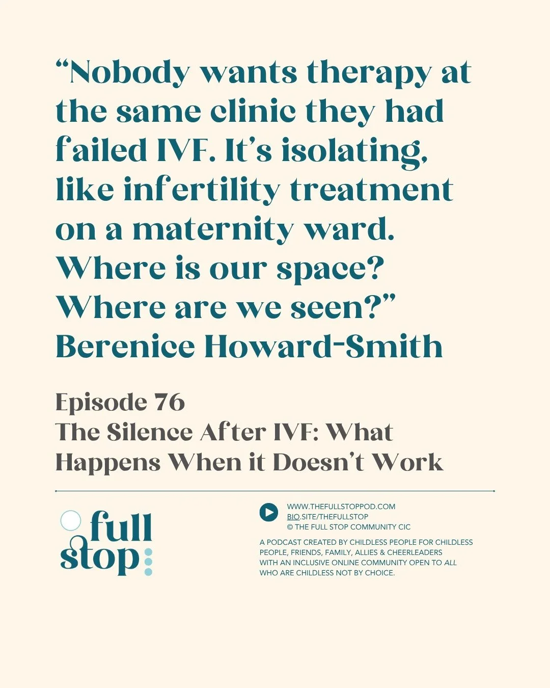 Baby Loss Awareness Week is an opportunity for anyone touched by pregnancy and baby loss to have a safe space to share their experiences.

Every podcast is about childless for any reason and from time to time we may mention pregnancy loss. In episode