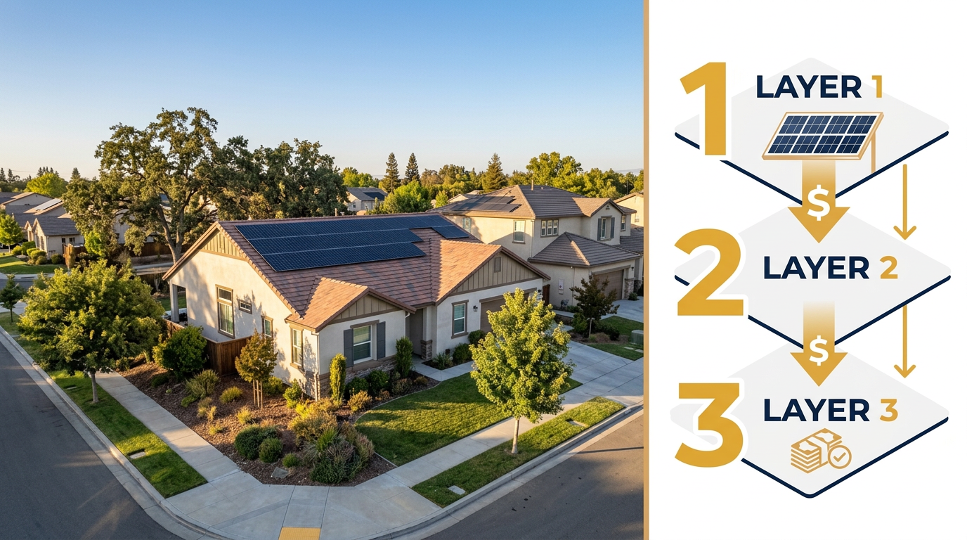 "Solar panels on Sacramento home in SMUD territory"