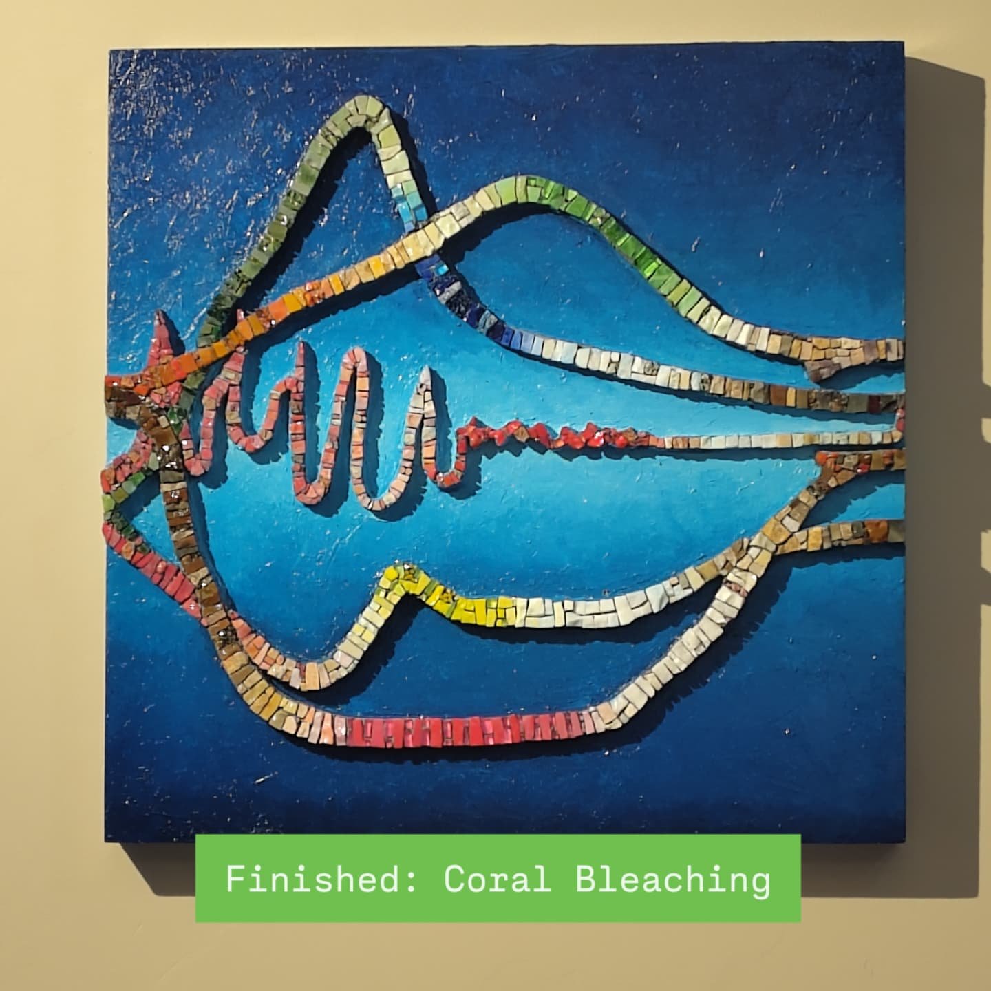 My latest mosaic is complete, sadly at a very fitting moment: The @the.independent is one of a number of newspapers reporting on the current and biggest coral bleaching event we have seen so far, due to warmer oceans. The mosaic represents that proce