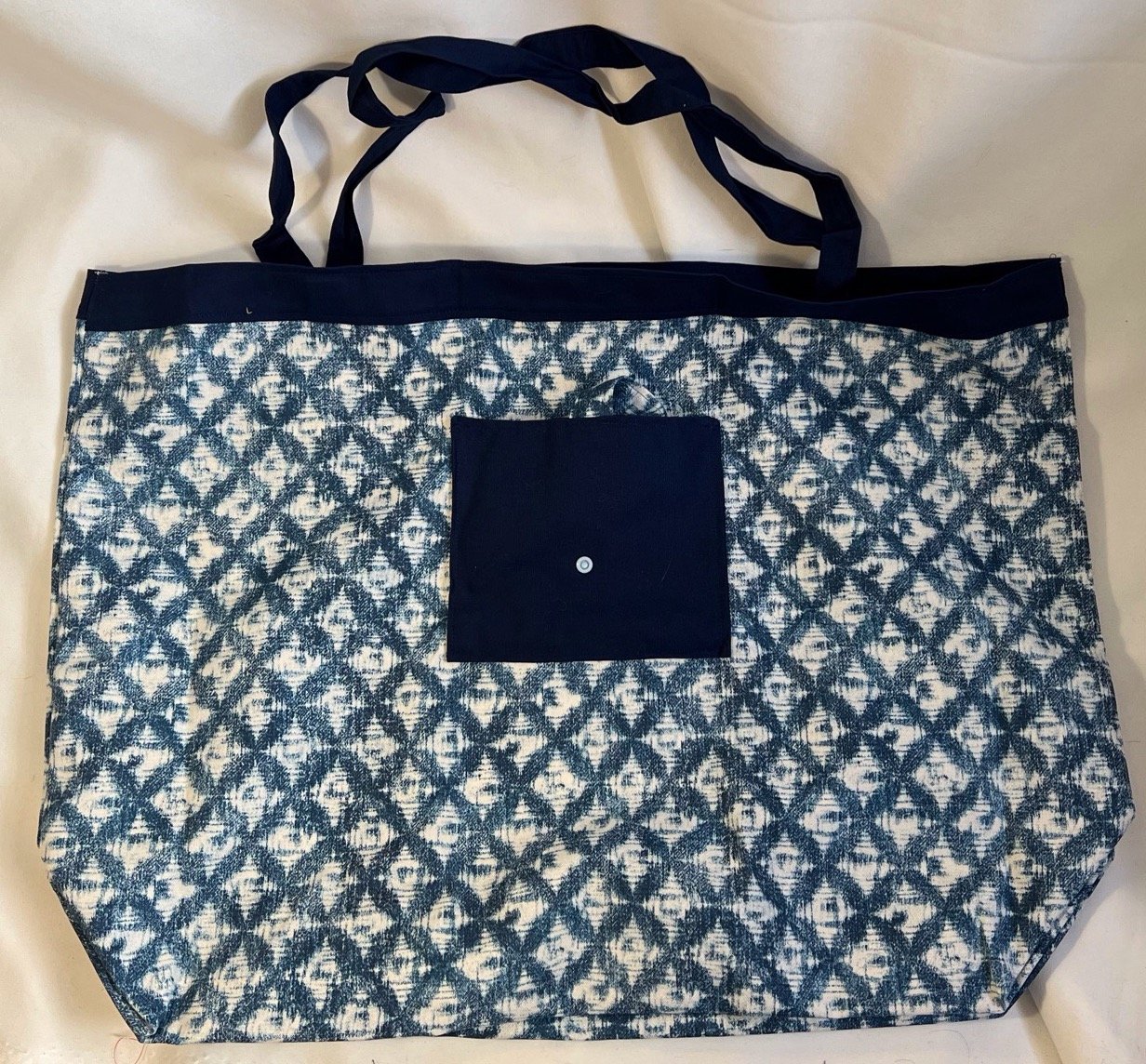 Reusable Grocery Bag - Blue Diamonds.jpeg