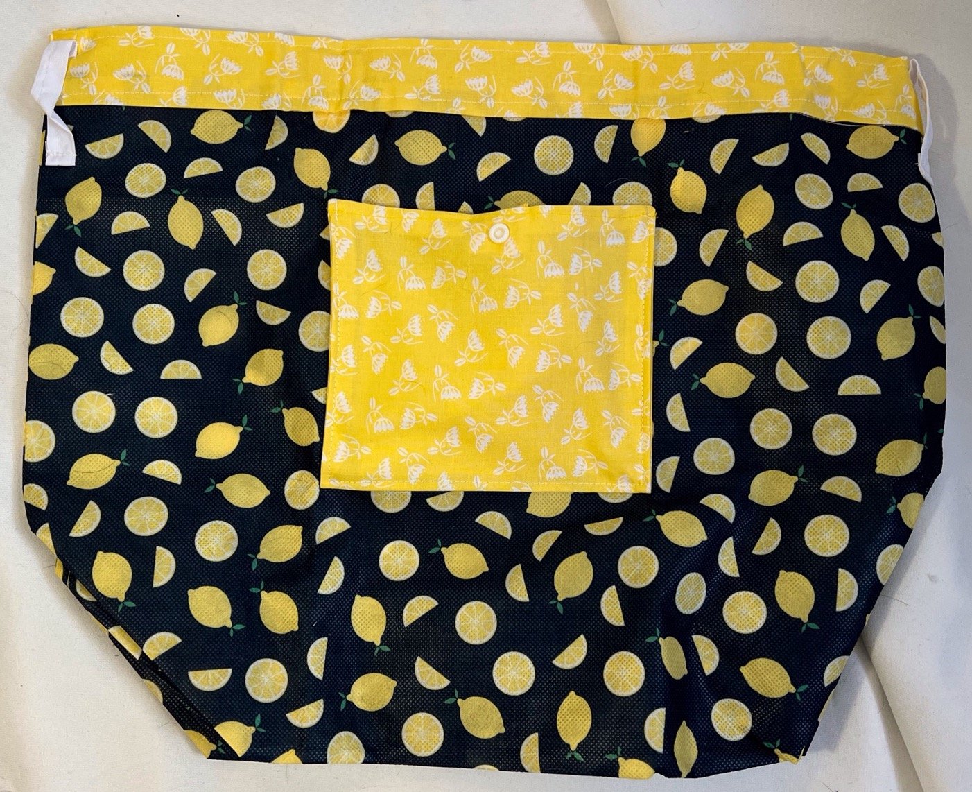 Reusable Grocery Bag - Black & Yellow Lemons.jpeg