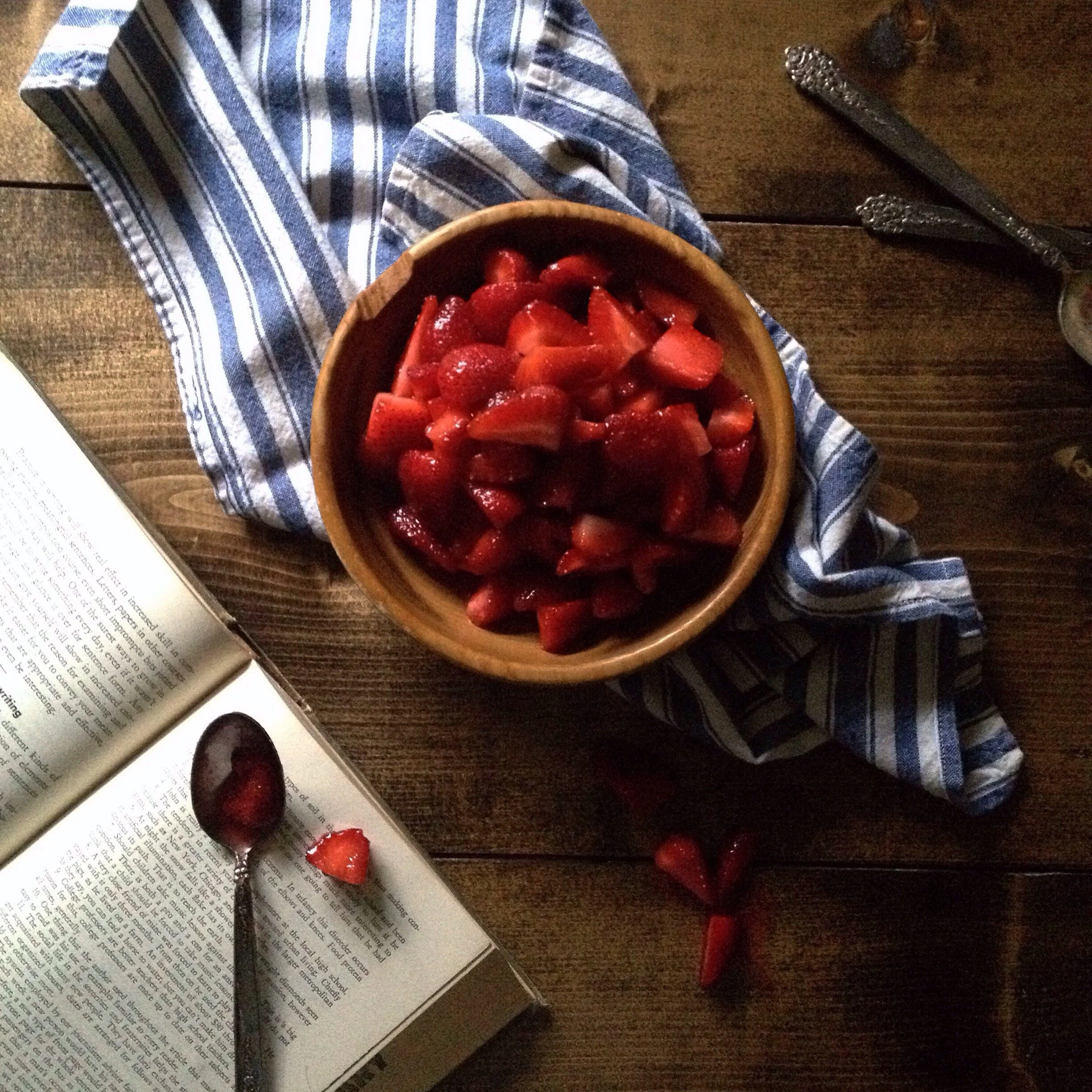 macerated strawberries and a farewell to Spring 