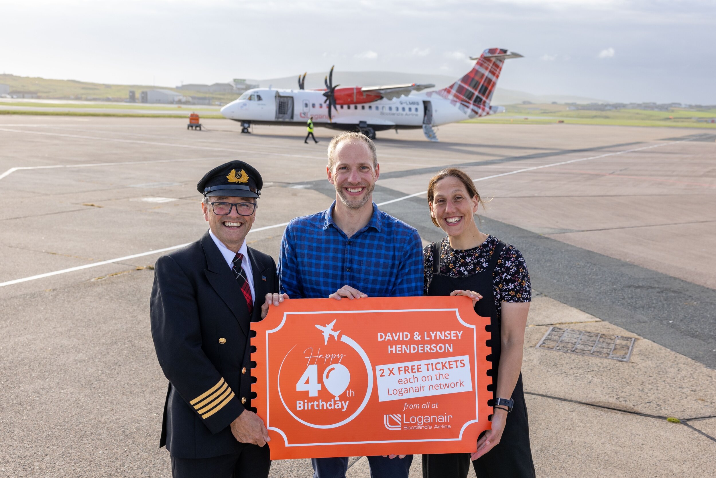 On-board babies: twins return to Loganair to mark 40 years since their airborne delivery