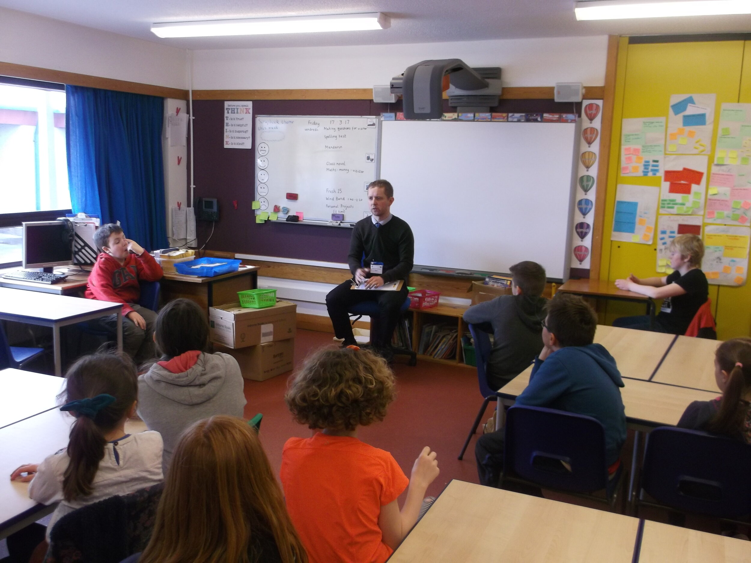 Talking business at Sandwick Primary School