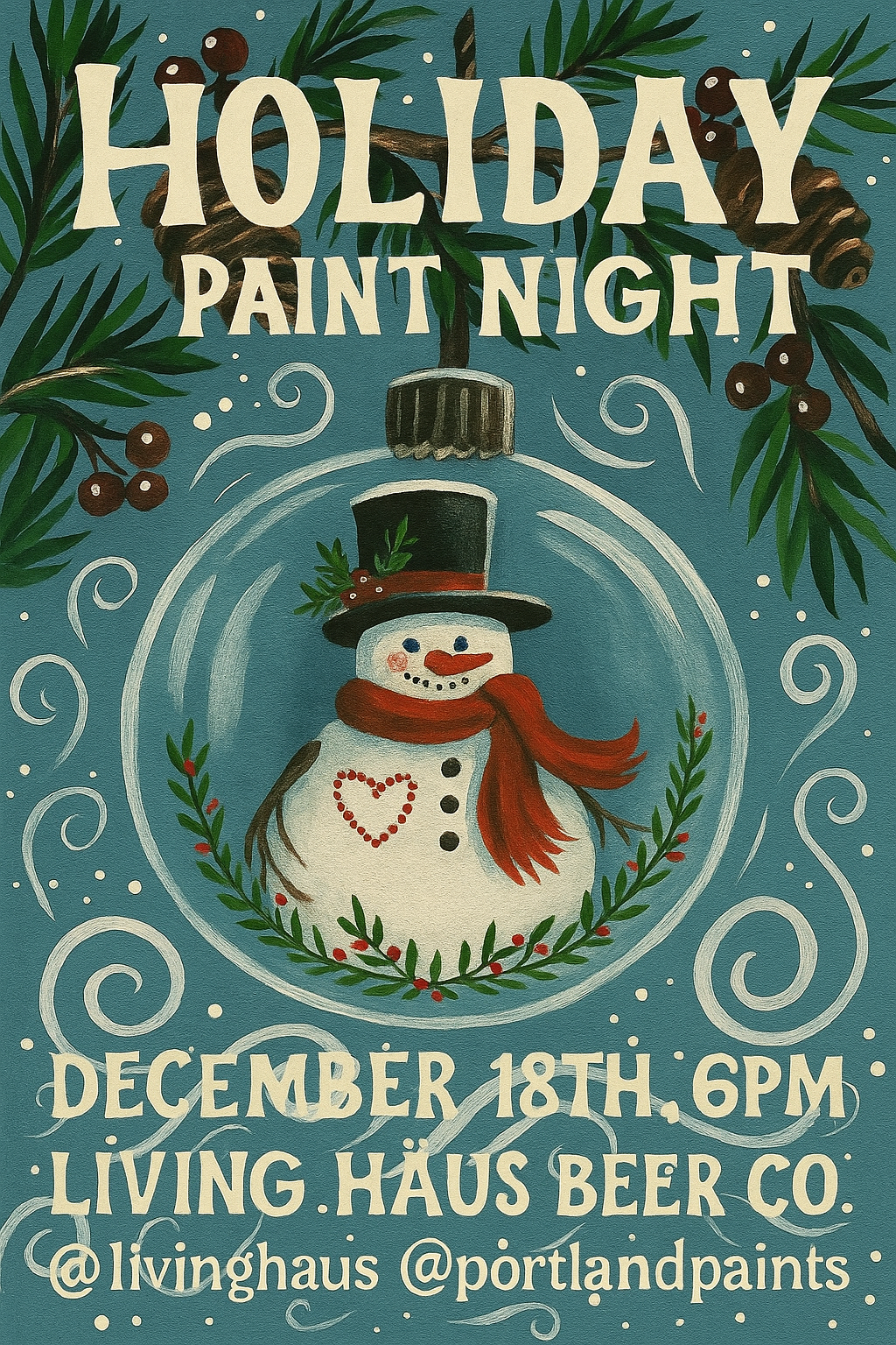 Holiday Paint Night - Living Haüs Brewery