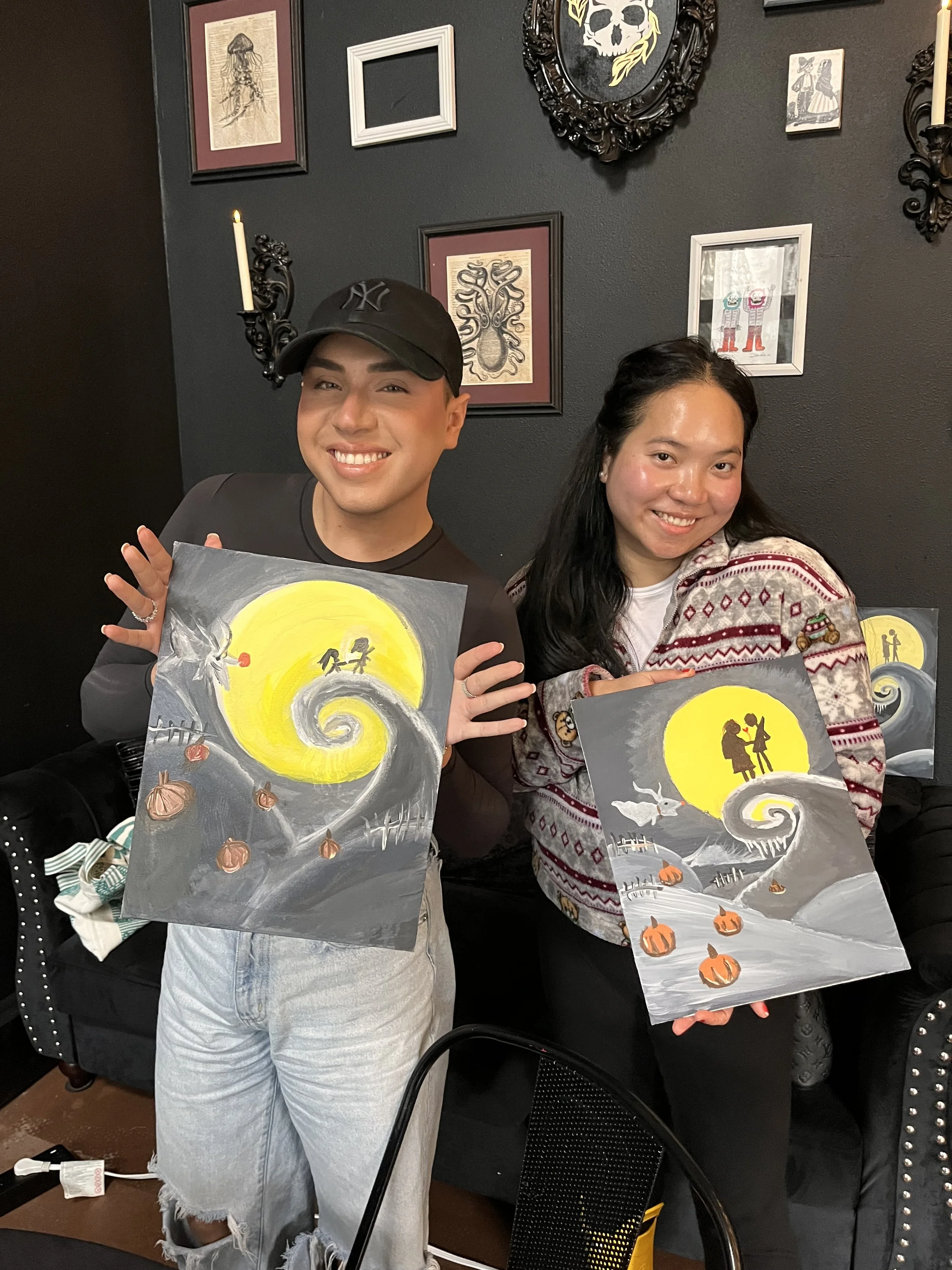 Nightmare Before Christmas Painting at Memento Mori Cafe