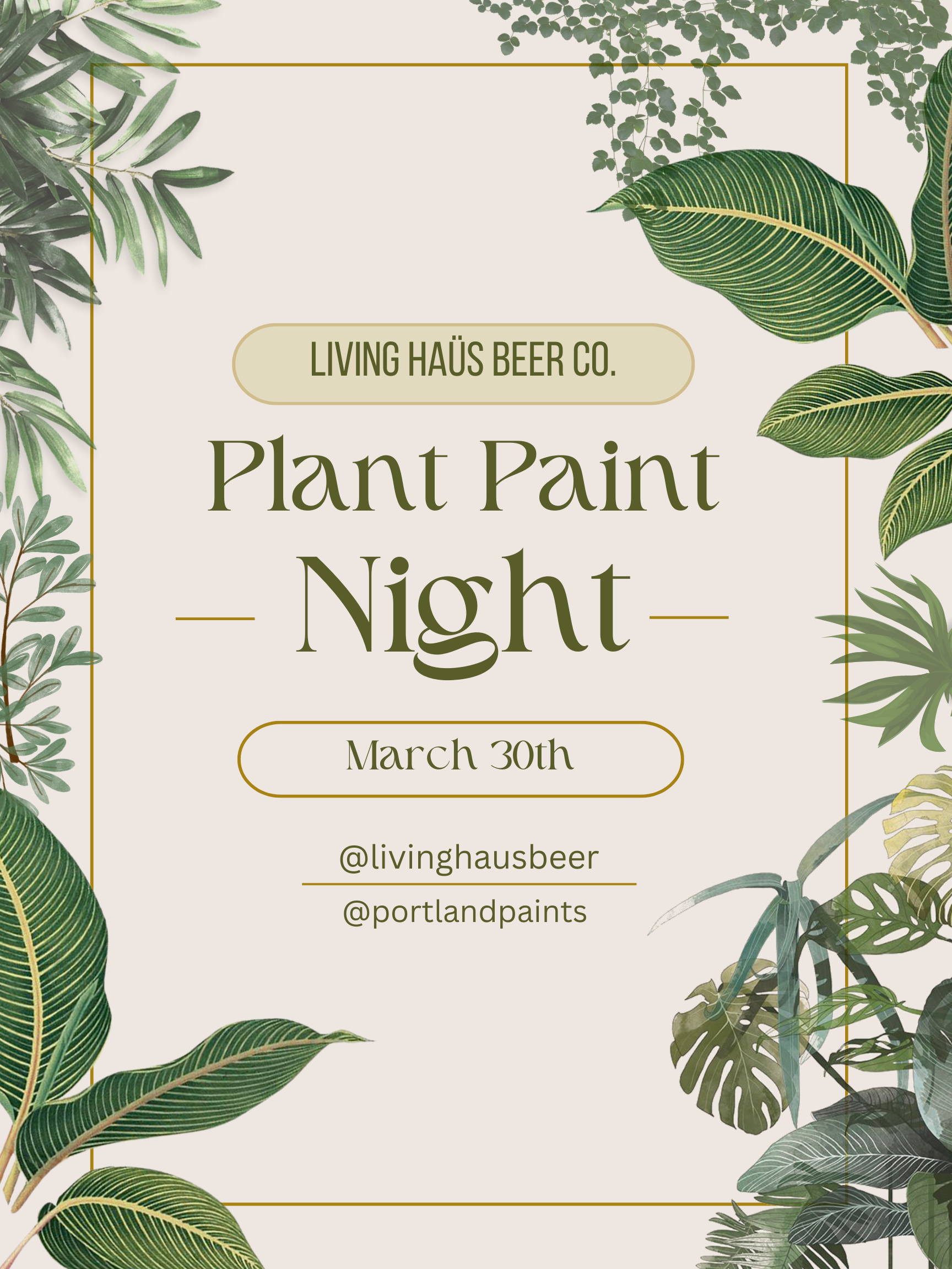 Plant Paint Night at Living Haüs Beer Co.