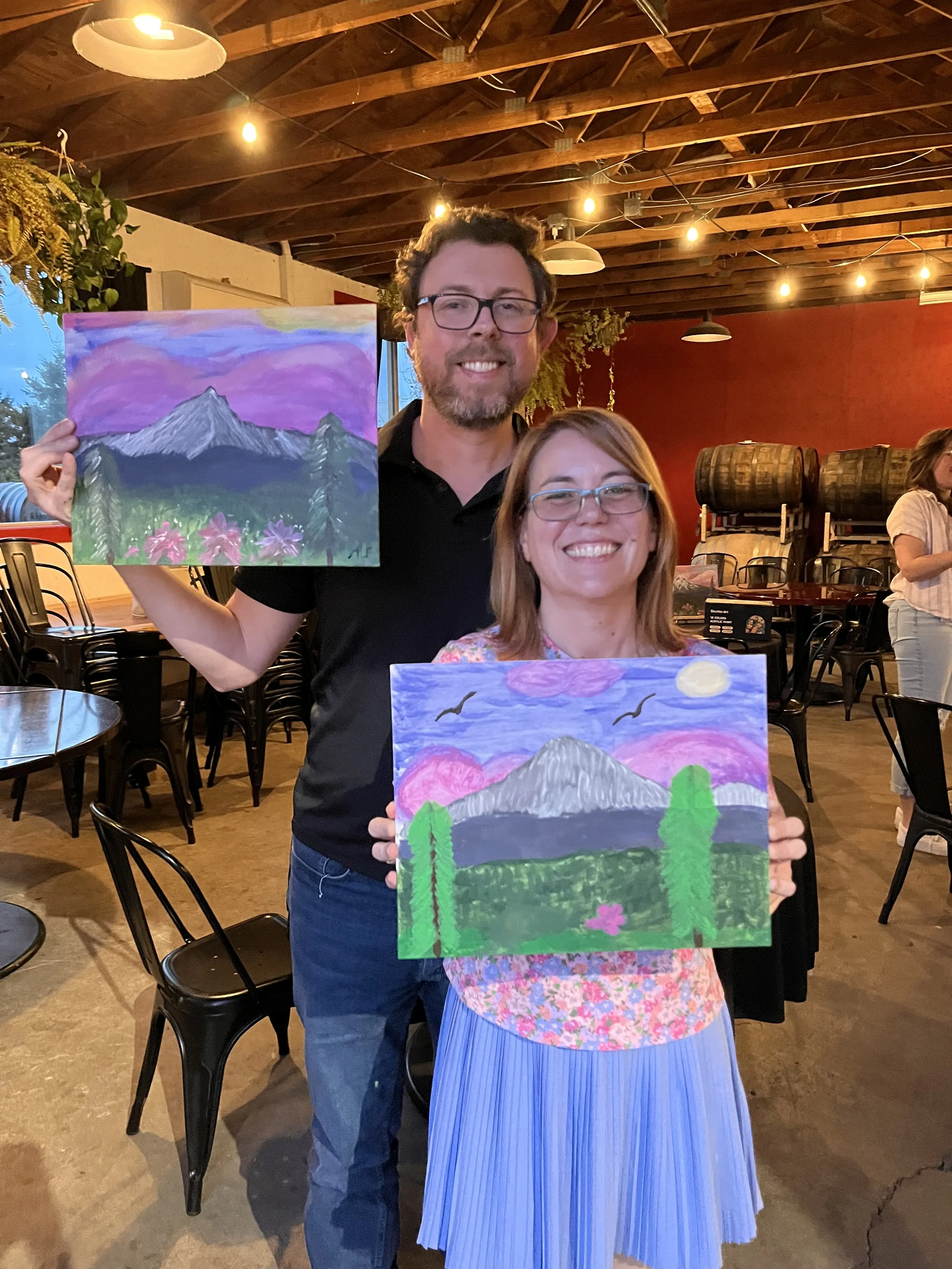 Bob Ross Paint Night at Level Beer
