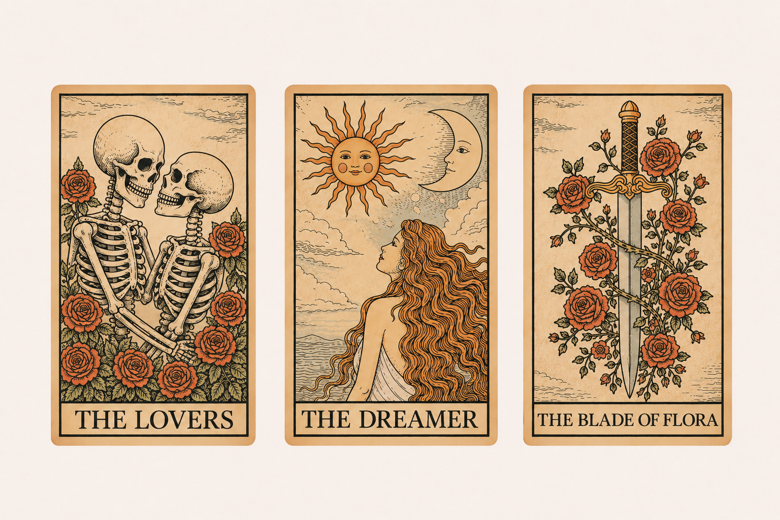 Tarot Card Painting Memento Mori Cafe