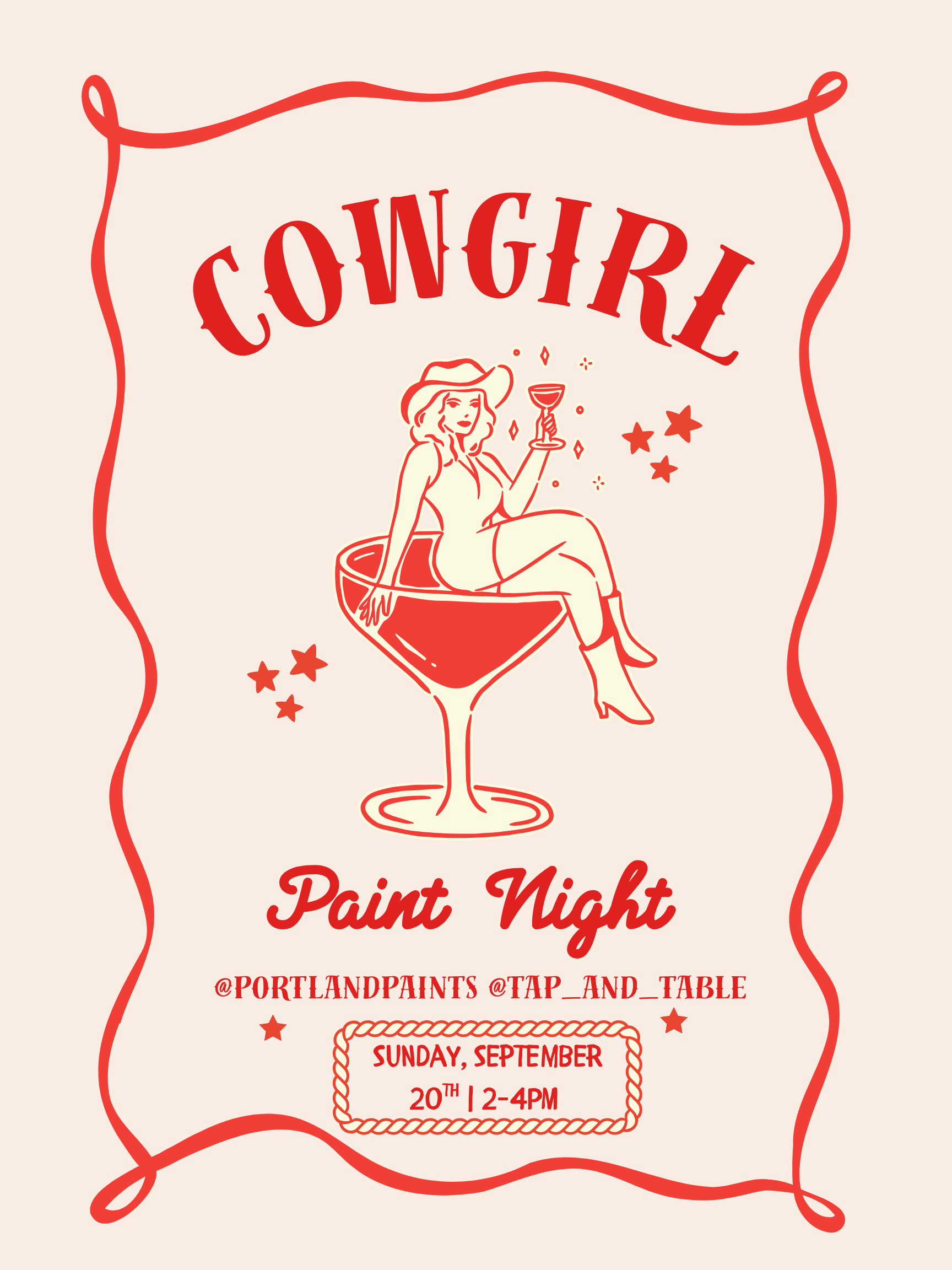 Cowgirl Paint Night at Tap and Table, Tigard