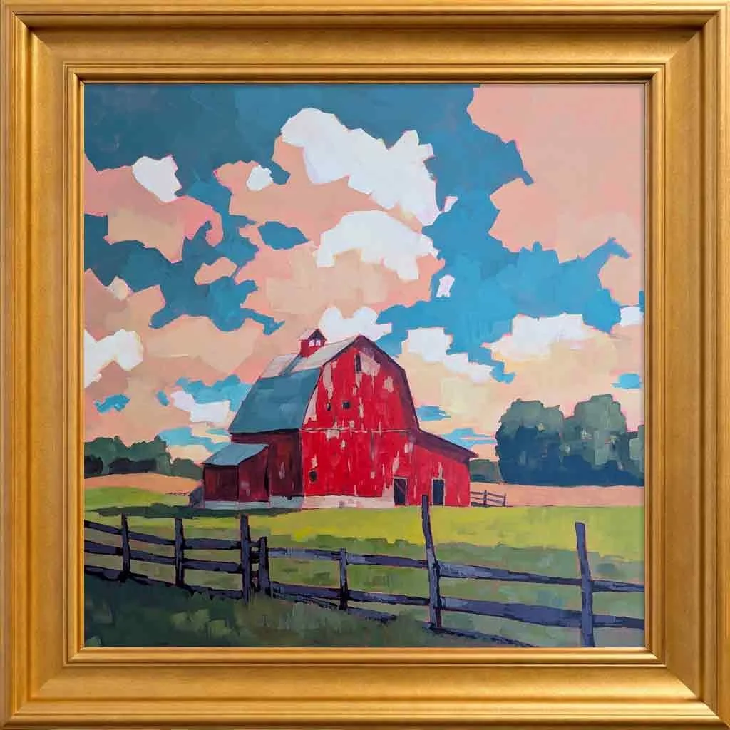 Old Red Barn - Acrylic on Board