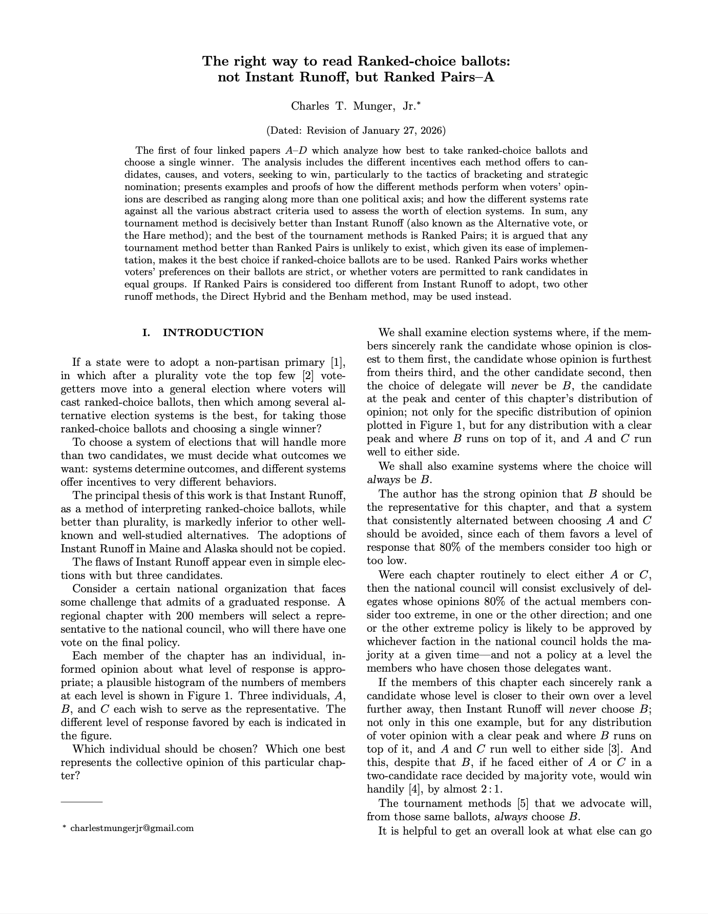 The right way to read Ranked-choice ballots: not Instant Runoff, but Ranked Pairs-A