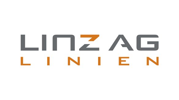 Logo for Linz AG Linien with the company name in stylized text and orange accents.