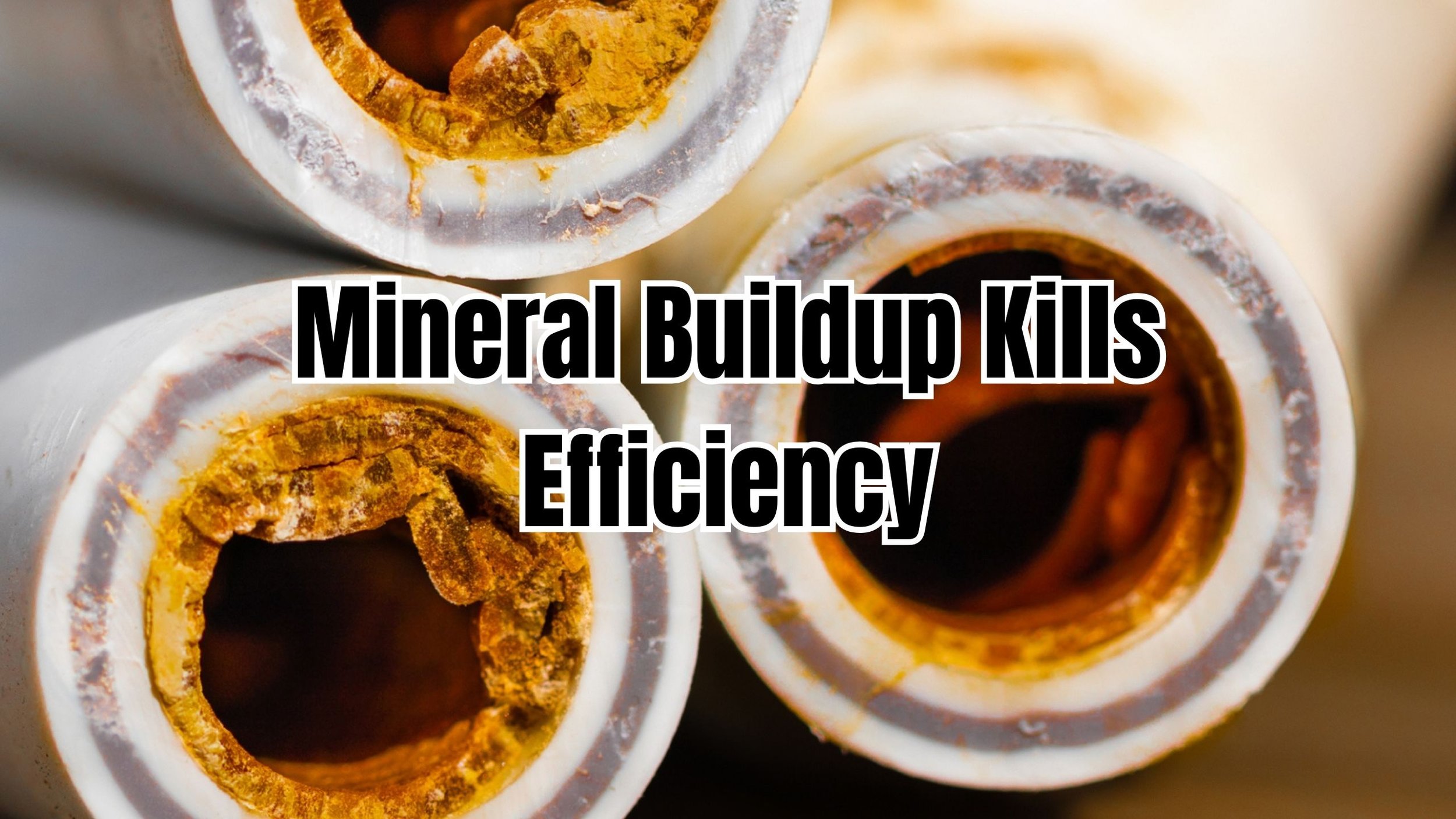 Mineral buildup inside a tankless water heater reducing efficiency over time