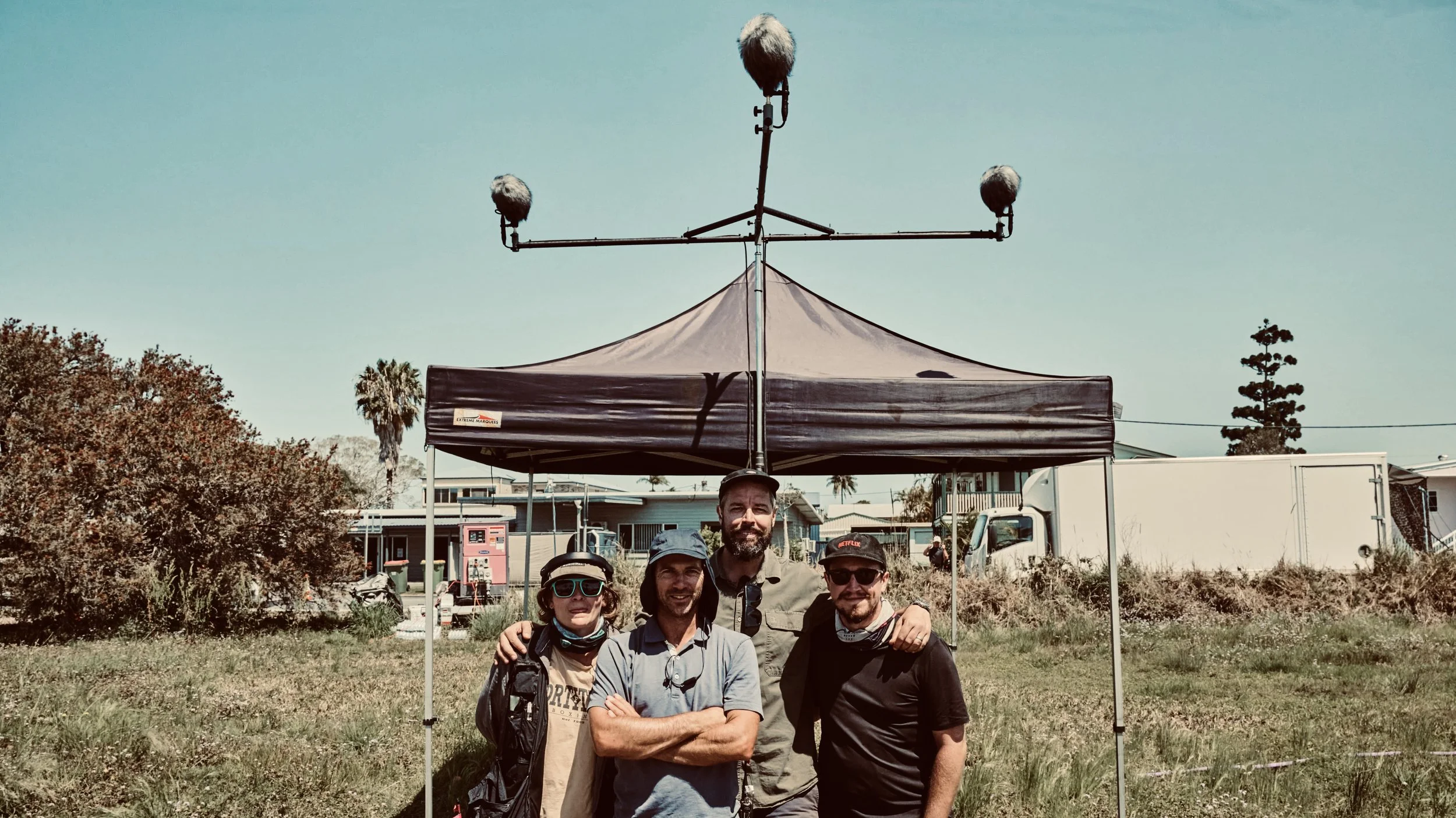 Dane Cody and his team on the feature film Mosquito Bowl.