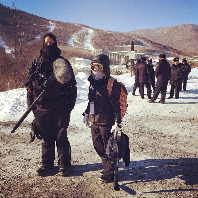 On location in Beidahu China for The Will To Fly documentary.