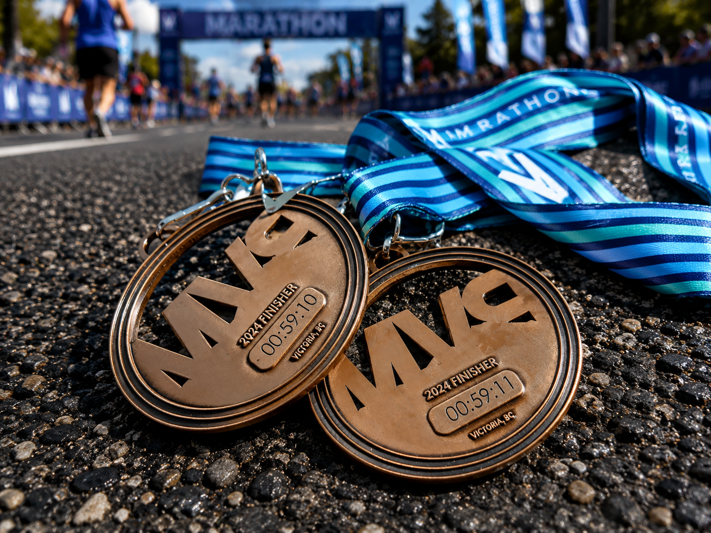 Laser engraved marathon and race medals