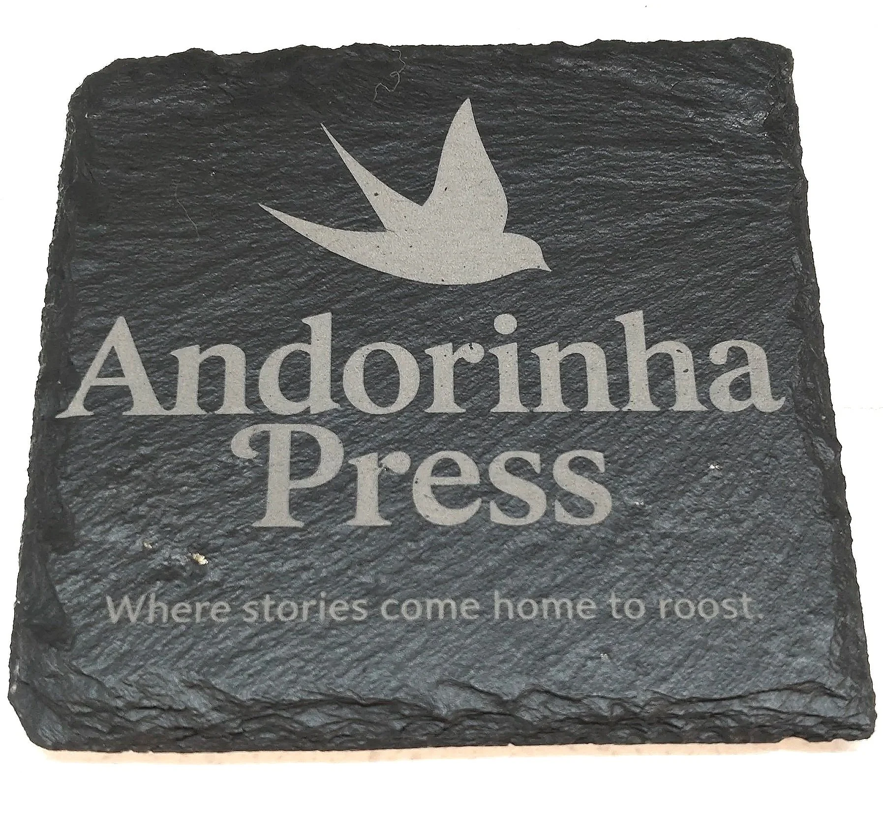 Laser engraved black 4 inch square slate coaster