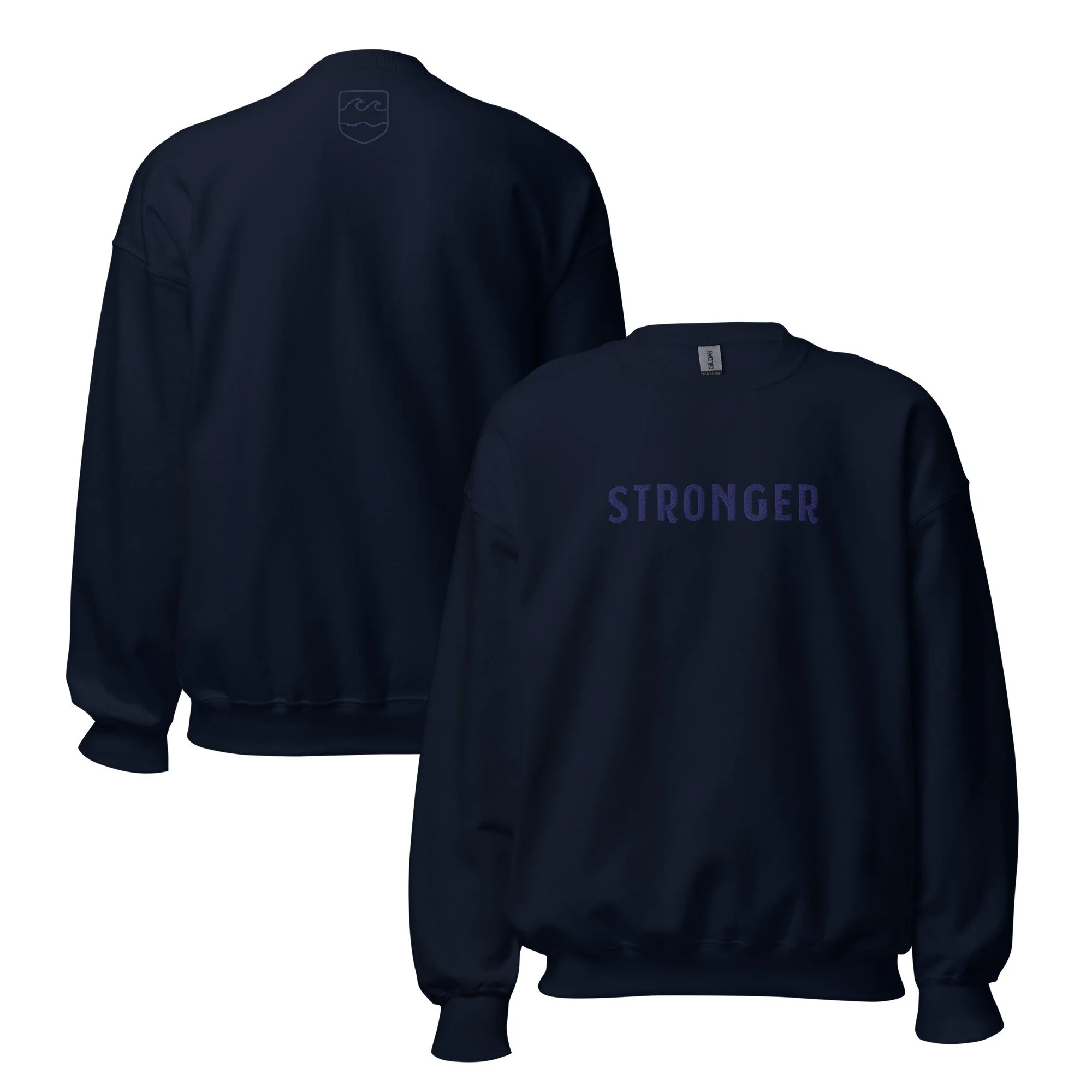 Stronger Embroidered Sweater - Navy
