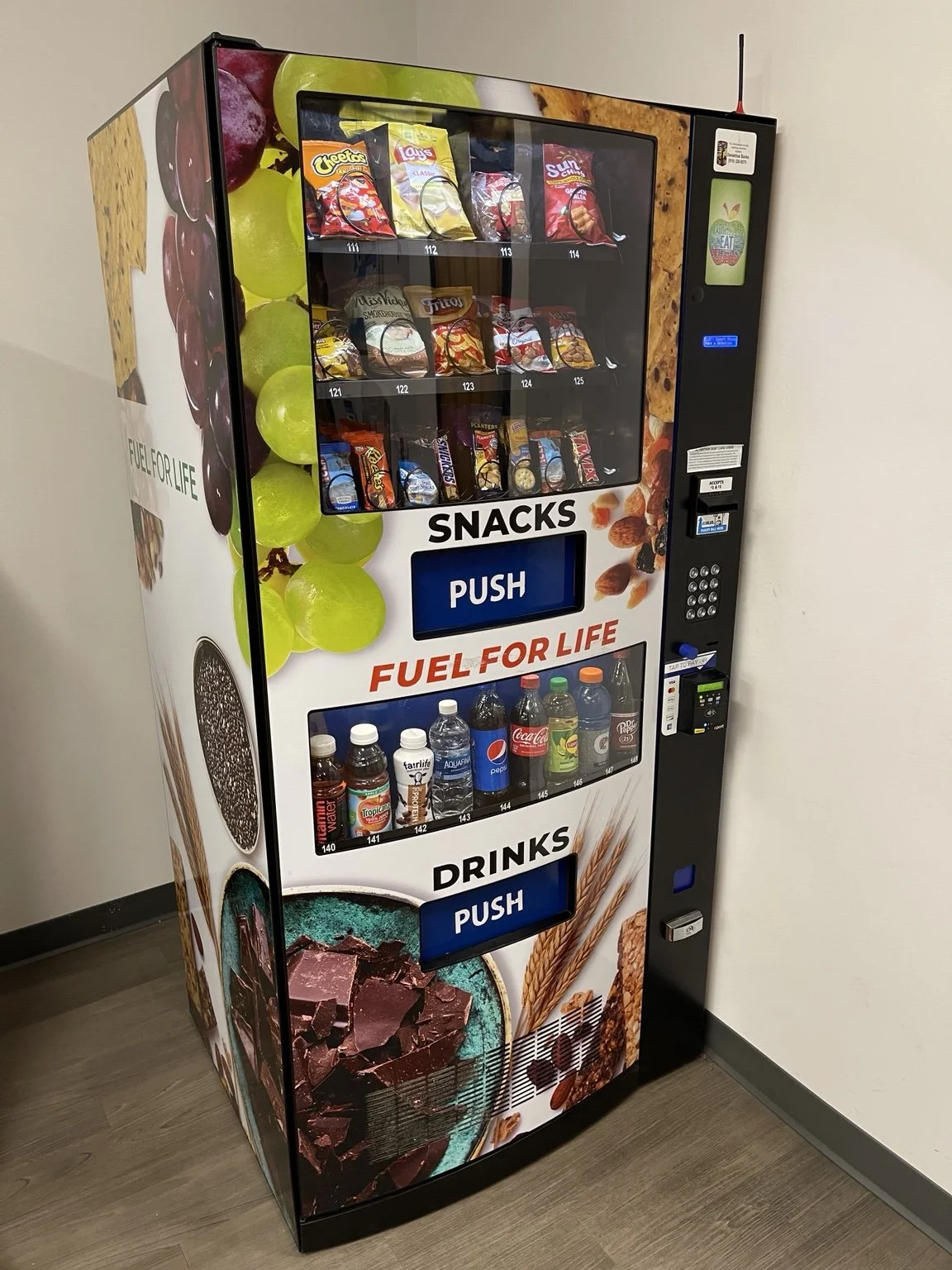 Snack and drink vending machine installed for a Raleigh-Durham workplace by Triangle Healthy Vending.
