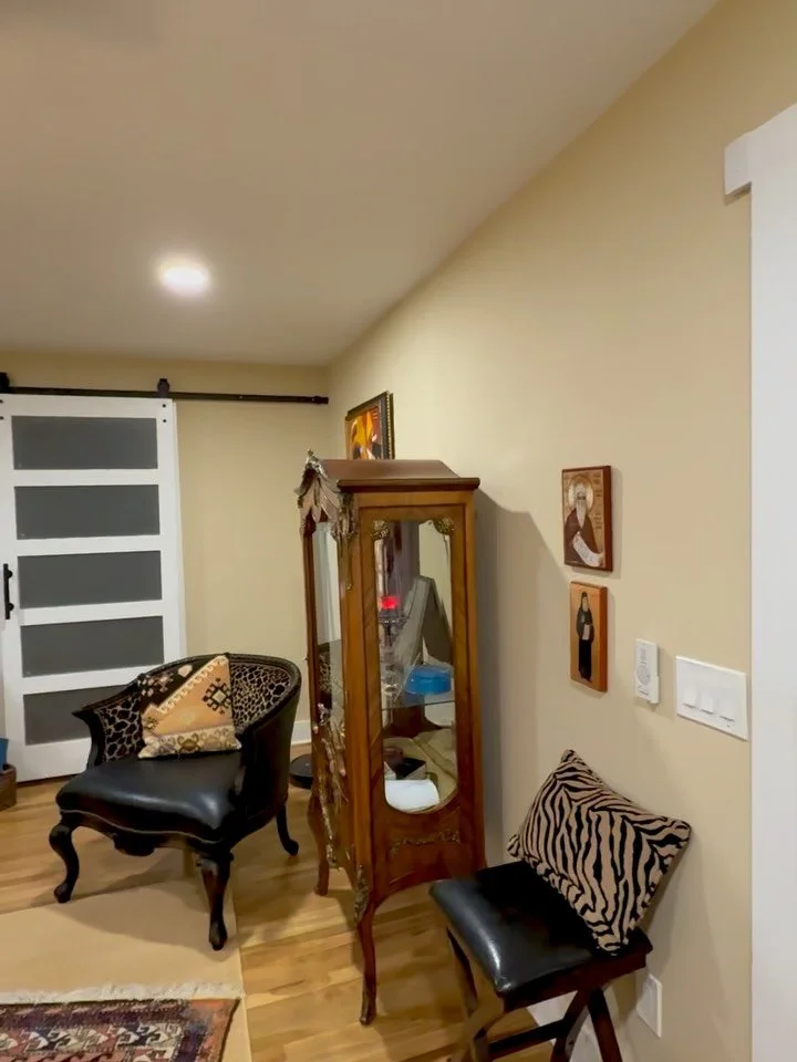 Warming up the office space with a calming neutral shade! SW Believable buff 6120 #yeathatgreenville #interiorpaint #atouchofcolorgvl  call us for all your painting needs