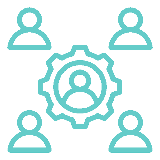 A teal circular icon with a white question mark in the center.