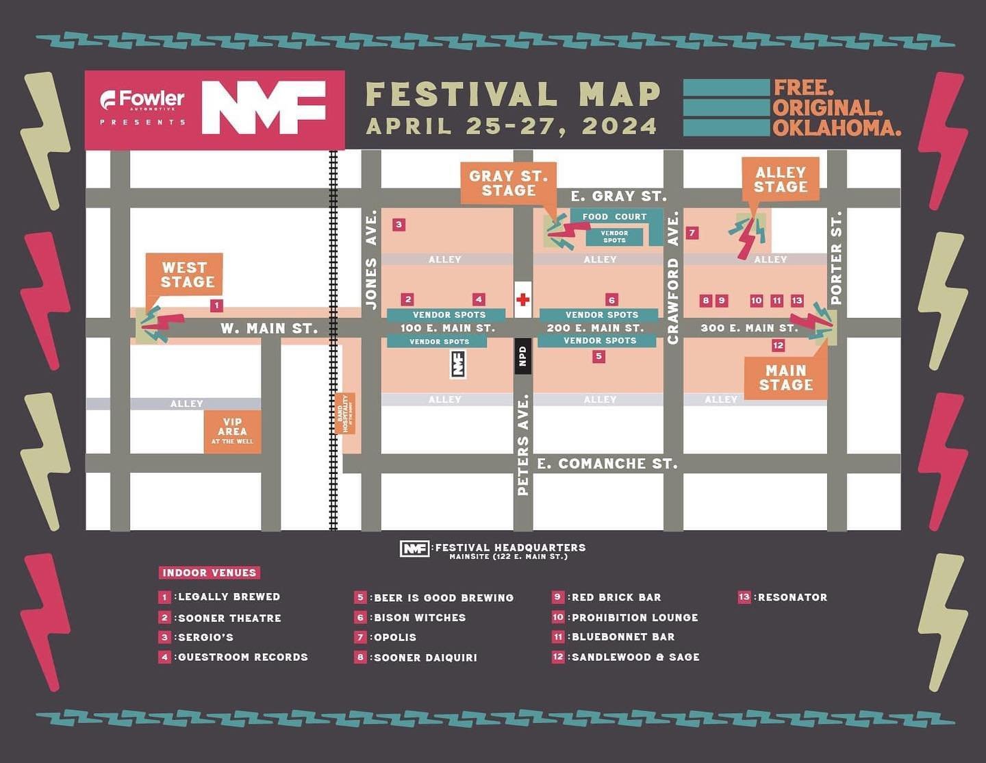 @normanmusicfestival is this weekend, and due to road closures Mister Robert will be CLOSED Saturday, April 27th. They will begin to close Main St. tomorrow, but you can still visit us after it&rsquo;s closure. We have parking available off of Jones,