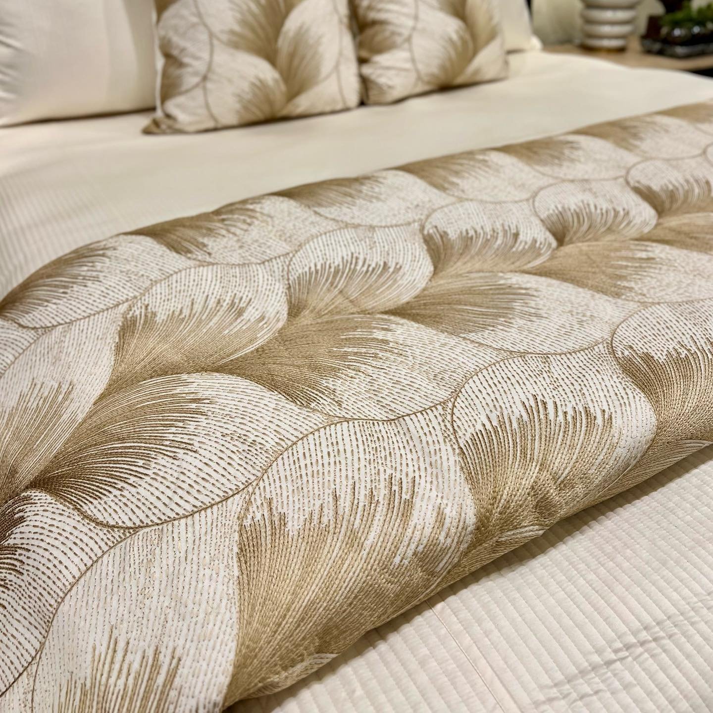 We have yet another piece of Met Magic you can bring into your home! This bedding&rsquo;s stunning feather motif is directly inspired by a 1920&rsquo;s fan from the collections of the Metropolitan Museum of Art. See the link in bio to view the inspir