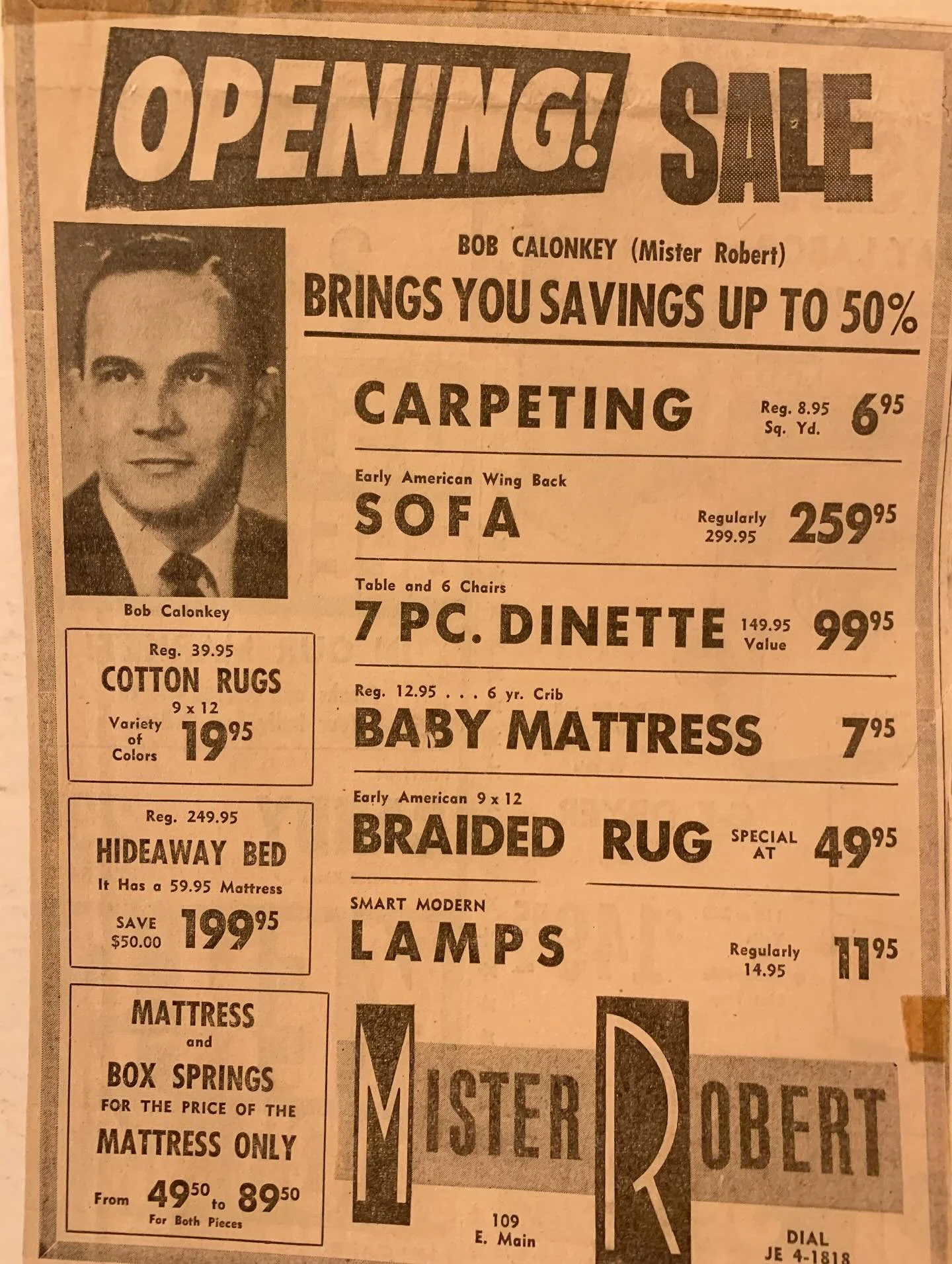 67 years ago today Sara Jean and Bob Calonkey opened  Mister Robert Fine Furniture &amp; Design&rsquo;s doors for the very first time! As we celebrate this anniversary we must thank our many customers for their continued support. We couldn&rsquo;t co