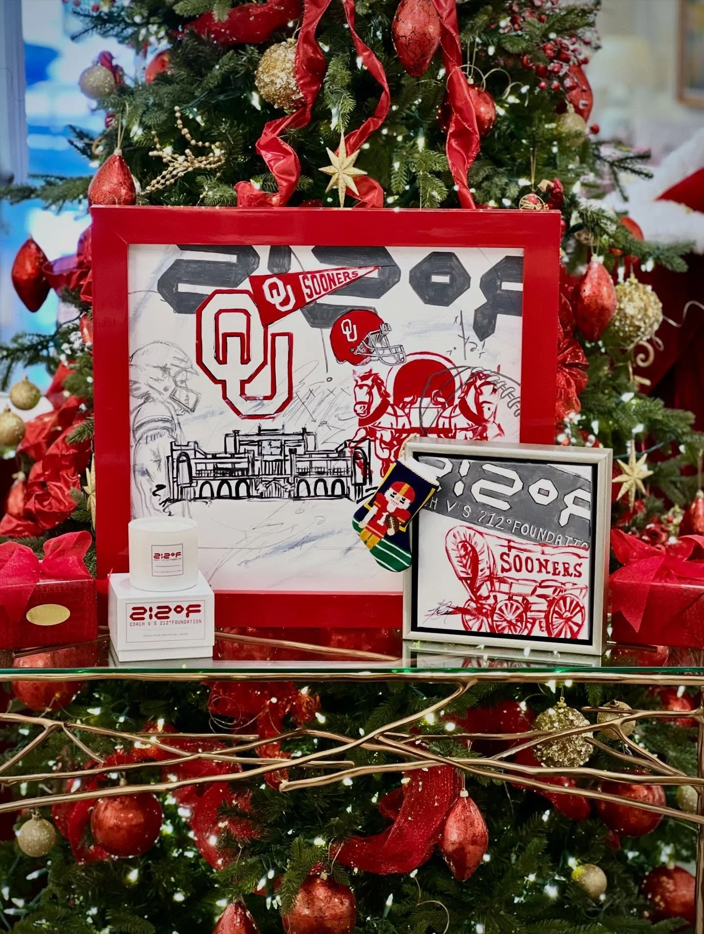 We will be closing at 4:00pm tomorrow, Friday the 19th, for the CFP First Round of Oklahoma Sooners vs. Alabama Crimson Tide! ❤️🤍🏈

Visit us before the game for the most unique gifts, especially for the OU fans in your life!🎄🎁

#theresonlyoneokla
