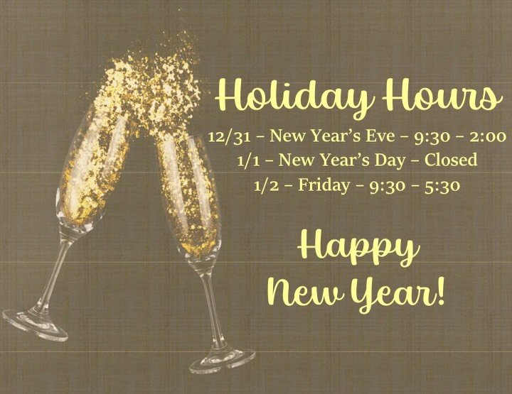 New Year&rsquo;s Hours 🎉 🥂🍾

#shoplocal #shopsmall #shopnorman #downtownnorman #holidayhours