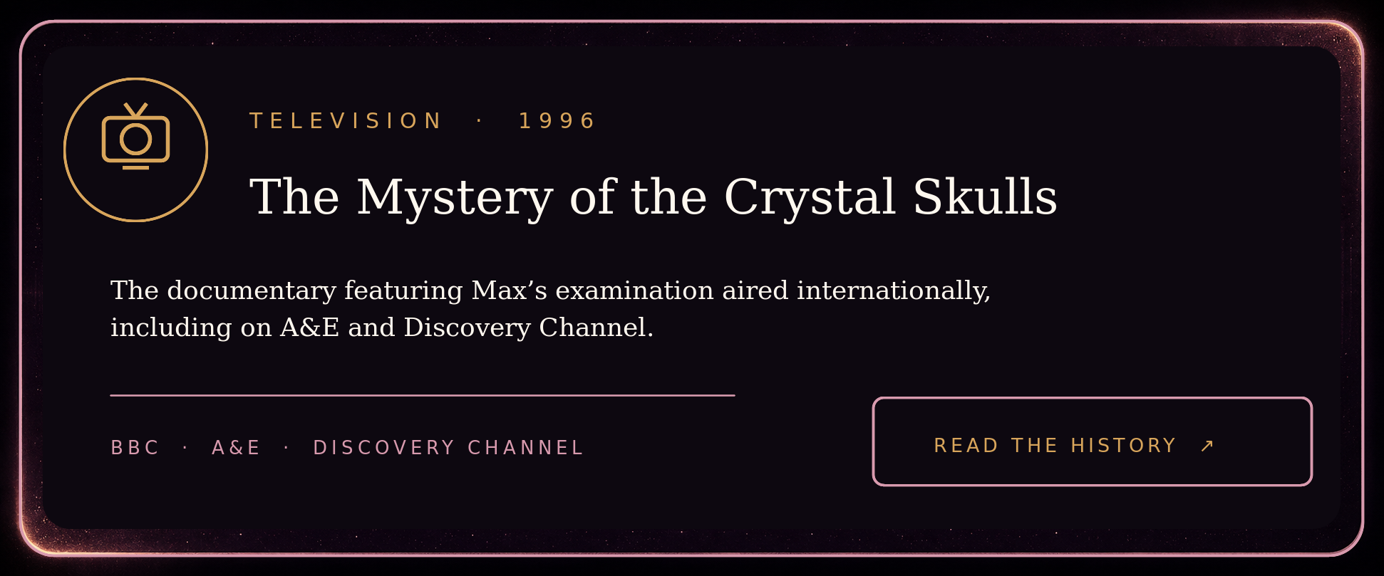 Max featured on international television.