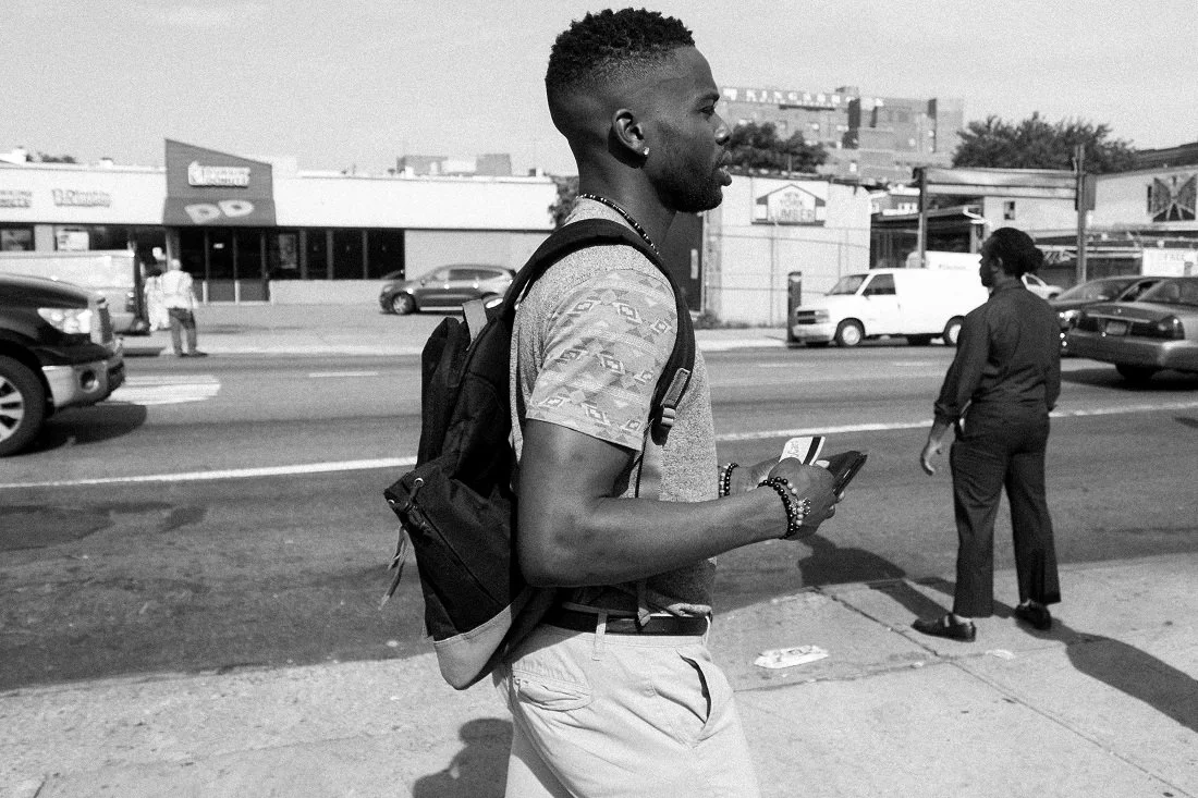 Headed to the bus stop.