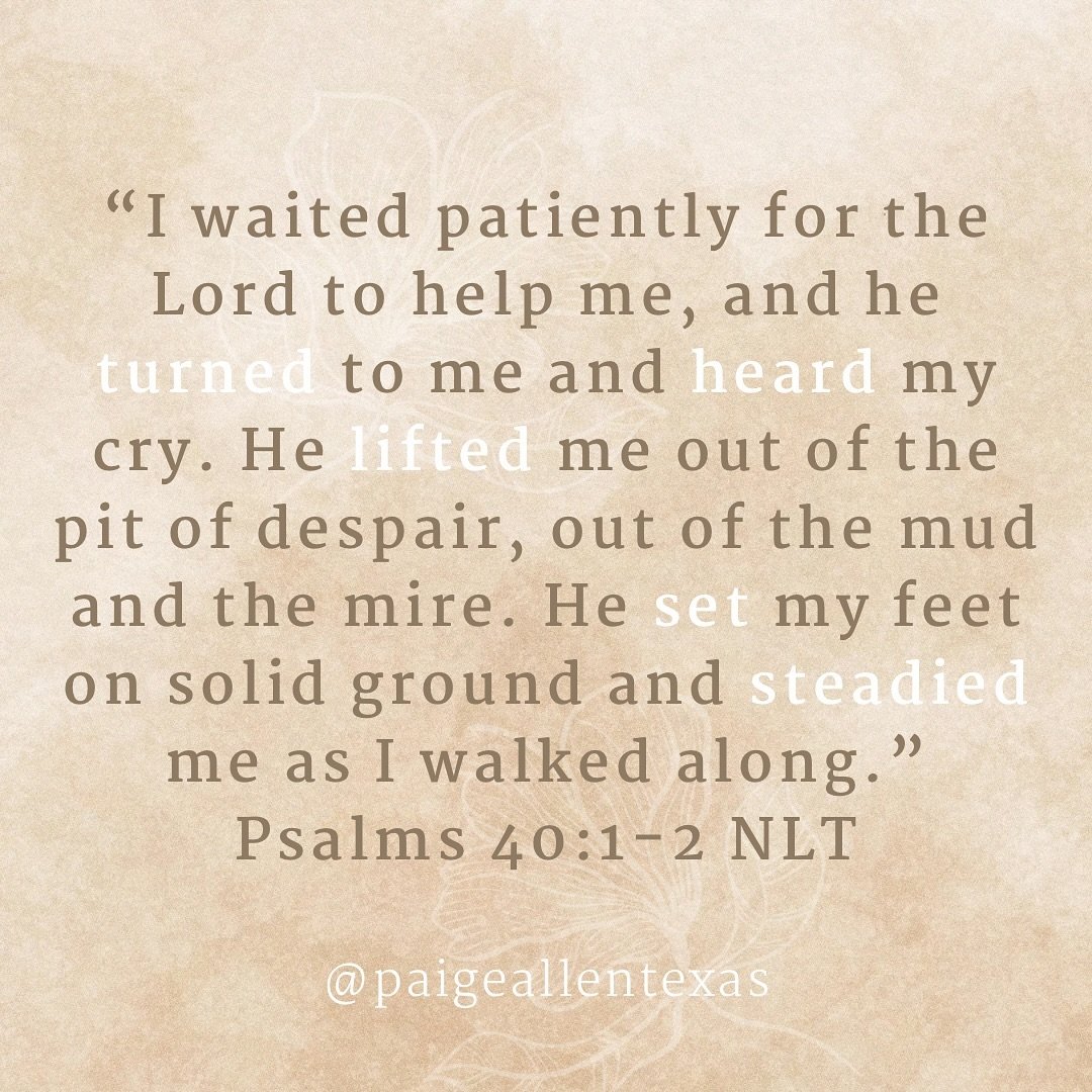 Do we really want out of the pit or have we gotten comfortable down there? The good news is that when we decide we are done with despair and over our disappointment, He hears our cries and not only rescues but also steadies our steps. It&rsquo;s neve