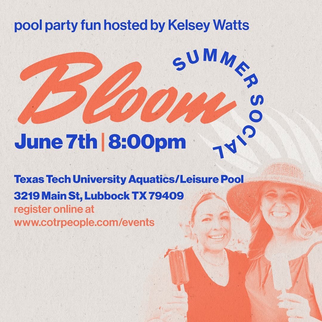 Hey Lubbock Ladies! We just opened registration for our Bloom Summer Social and I&rsquo;d LOVE for you to join us. I&rsquo;m not gonna lie, I wasn&rsquo;t quite sure how a grown up girls night at the pool would turn out, but it was one of my favorite