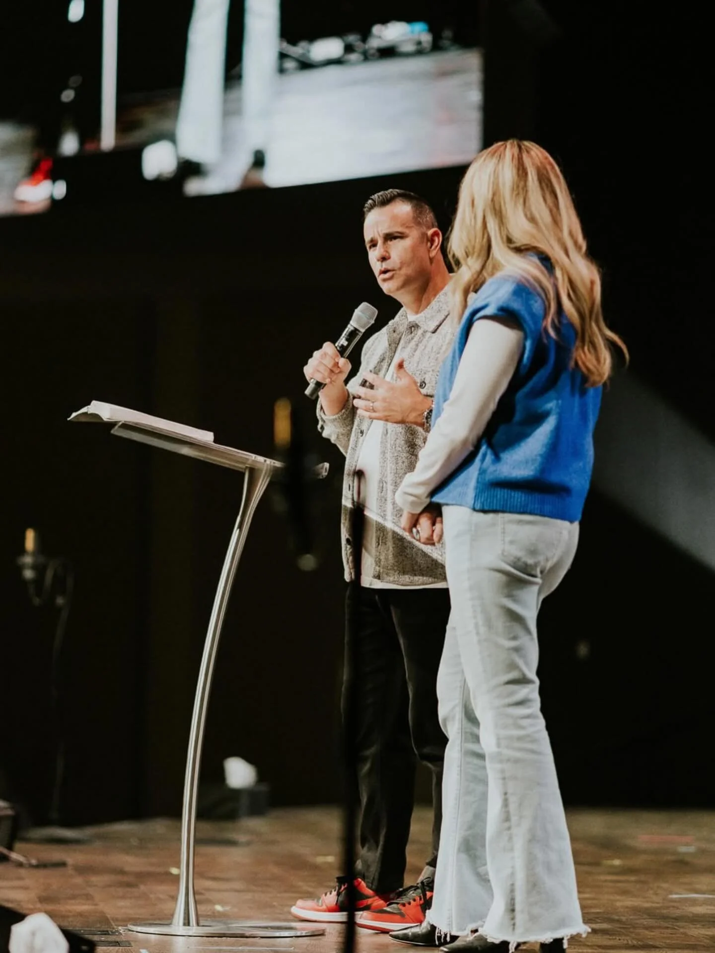 Absolutely loved team teaching this morning with @joshallentexas - His passion for God and love for people make me so proud to be his wife, and his honest vulnerability about finding God in hard places unlocked something for many people this morning.
