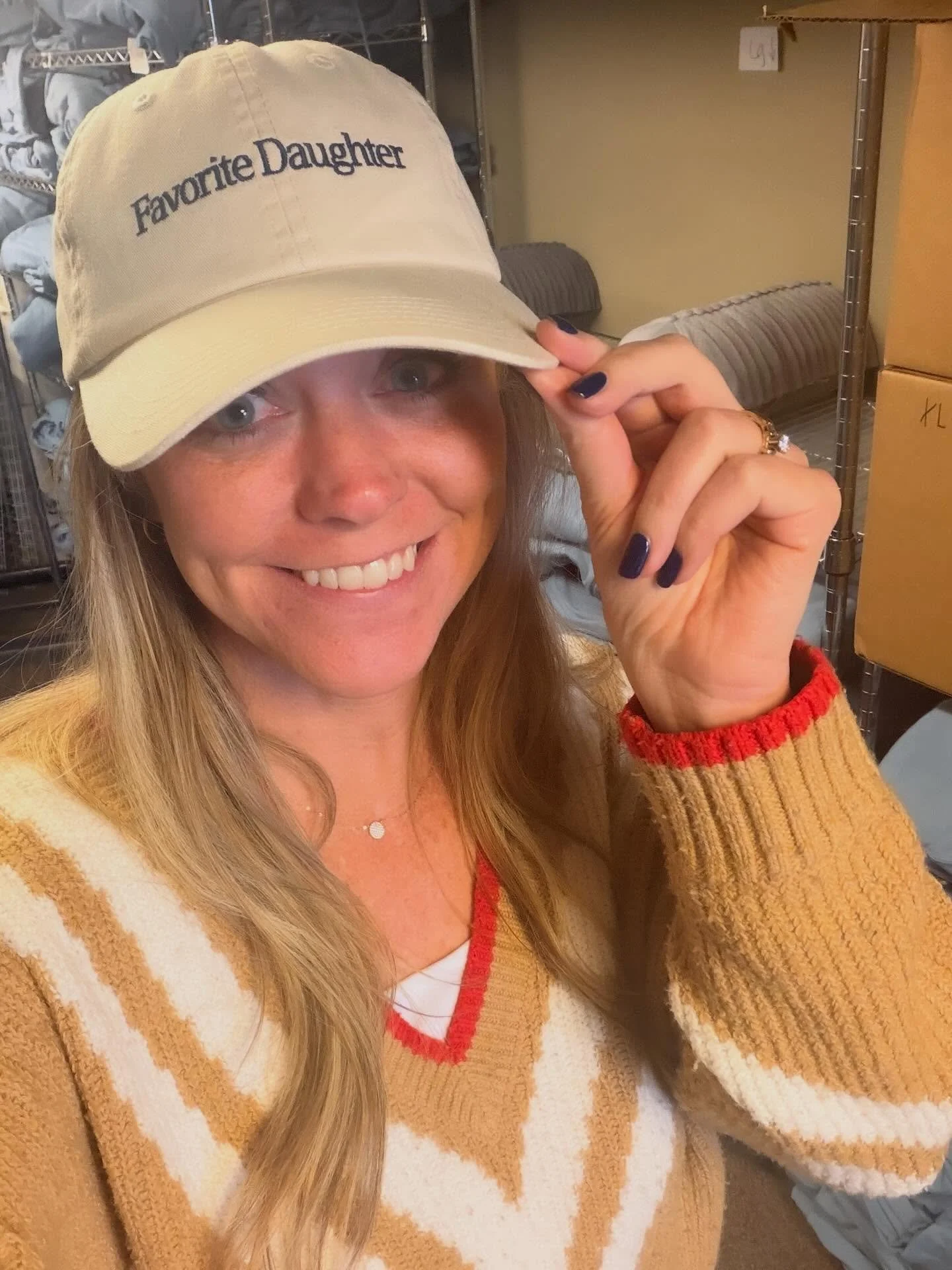 What would you say if I told you my mom gave me this hat for Christmas? 😉

Would it make you feel better if I told you she also gave one to my two sisters? 

When I wore it the other day, I placed it on my head with a pause, anticipating comments&he
