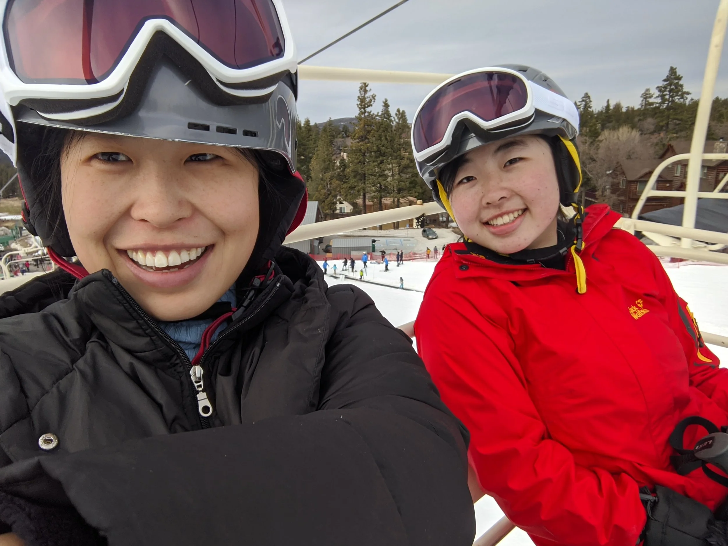 Jennie skiing with Eileen, 2019