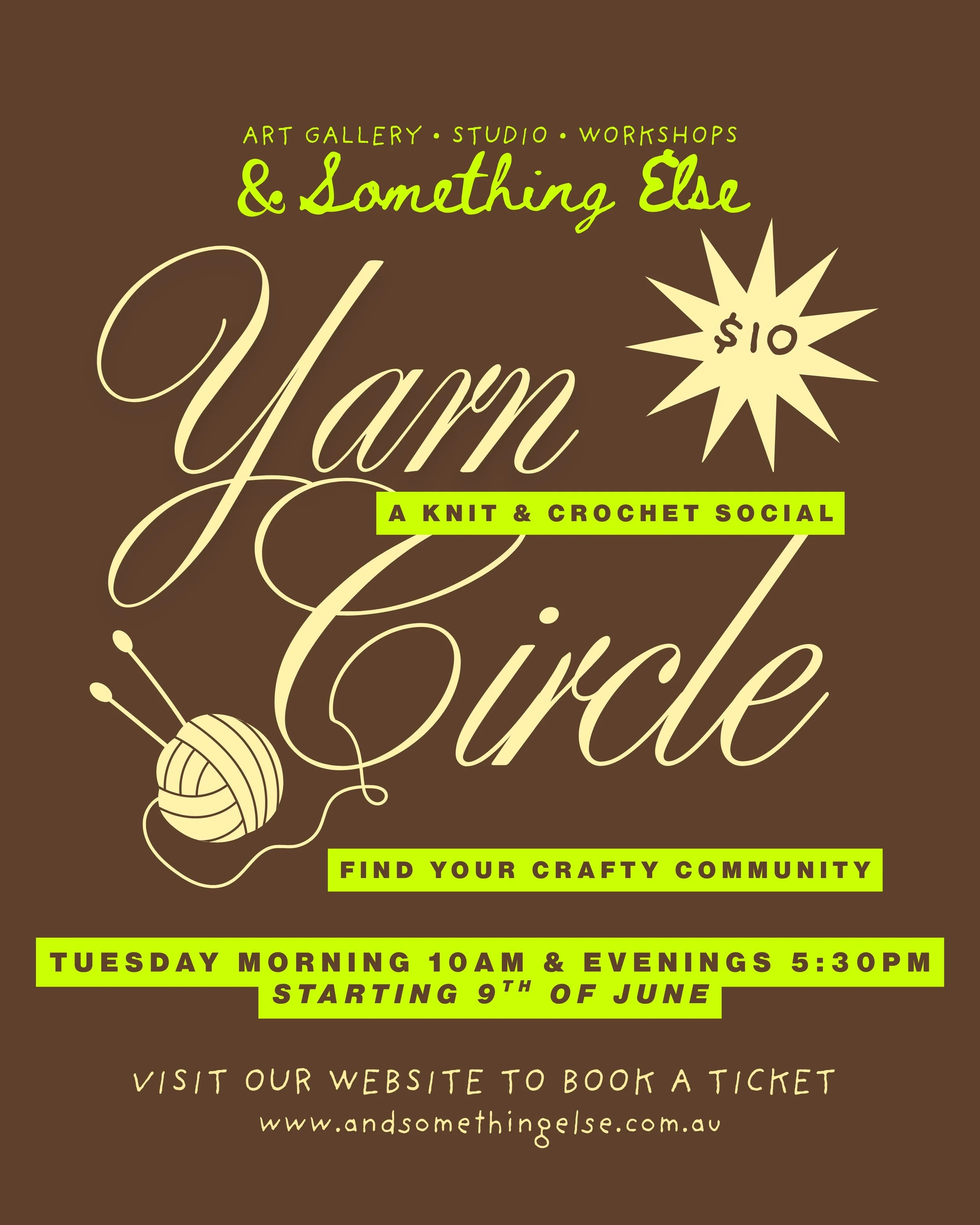 Yarn Circle - Tuesday 9th June 10am-12pm