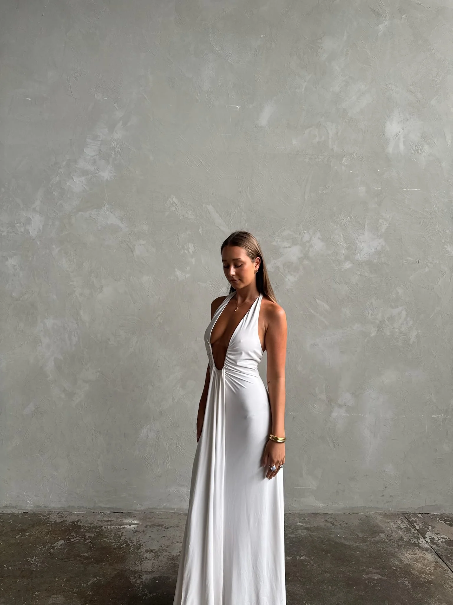Jennifer Cupro Maxi in White