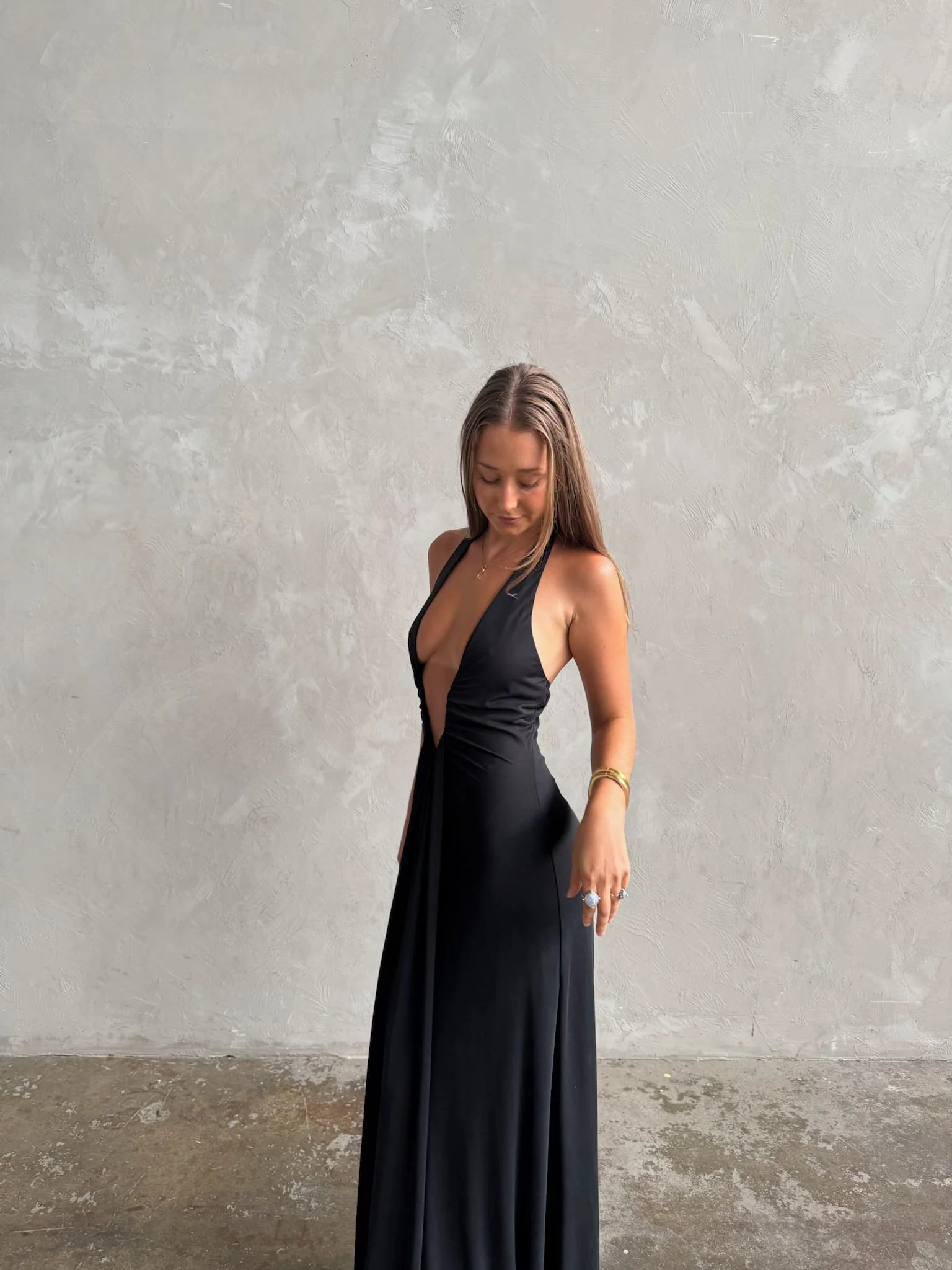 Jennifer Cupro Maxi in Black