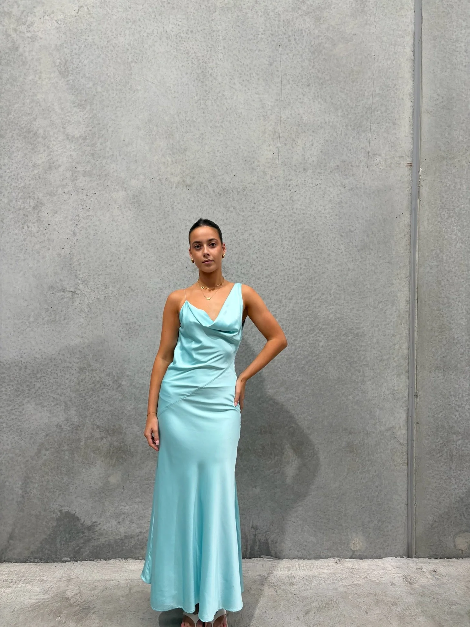 Bianka Gown in Aqua