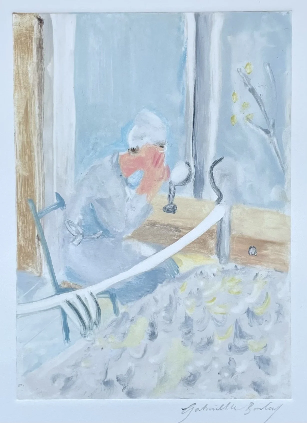 At the mirror. Monotype on somerset satin. £320