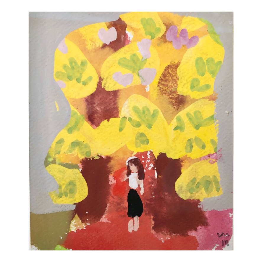 Fancy under the Greenwood Tree. Gouache on paper, 16 x 14 cm, £500