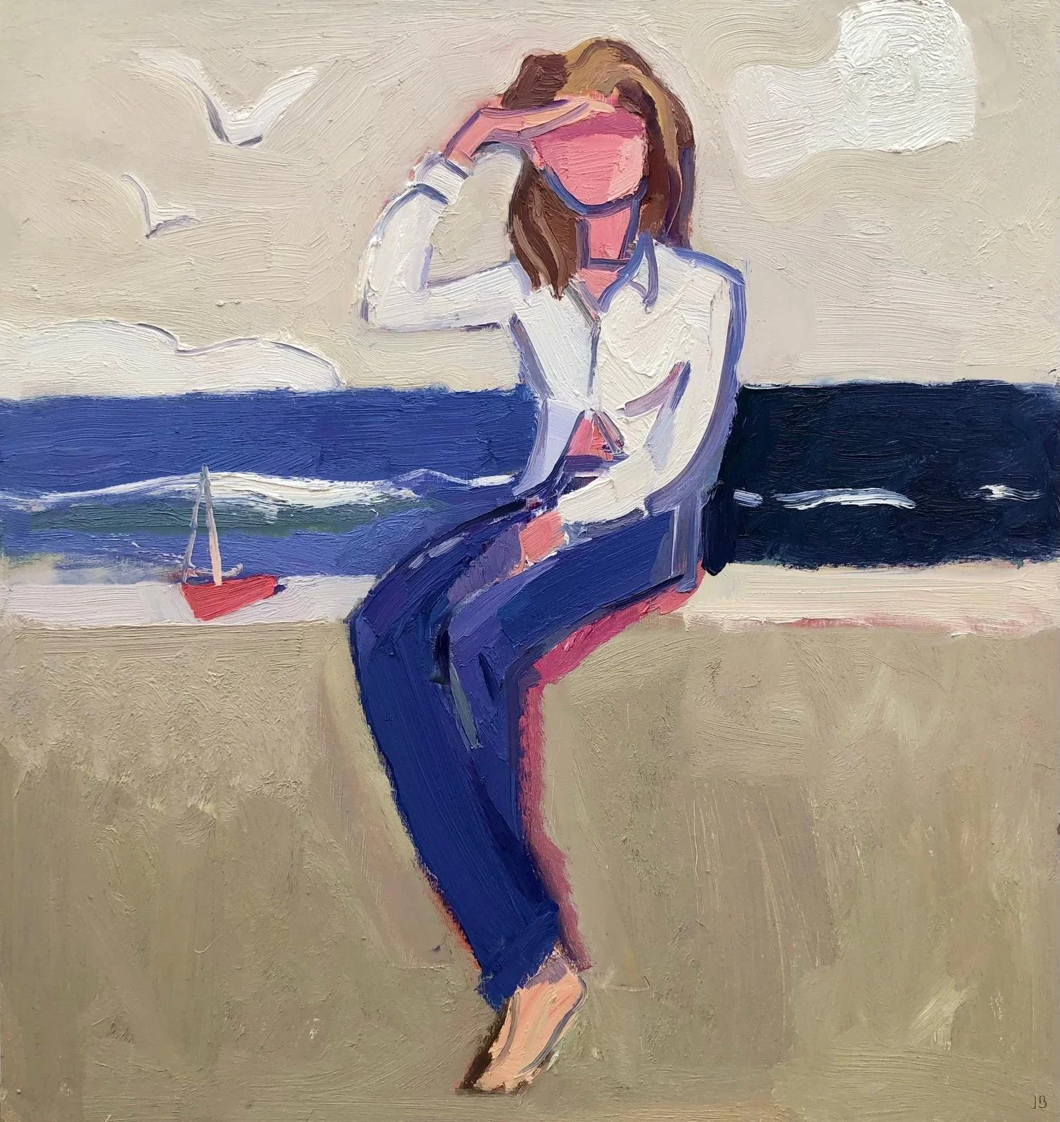 Look out! Oil on board. 36 x 34 inches. POA